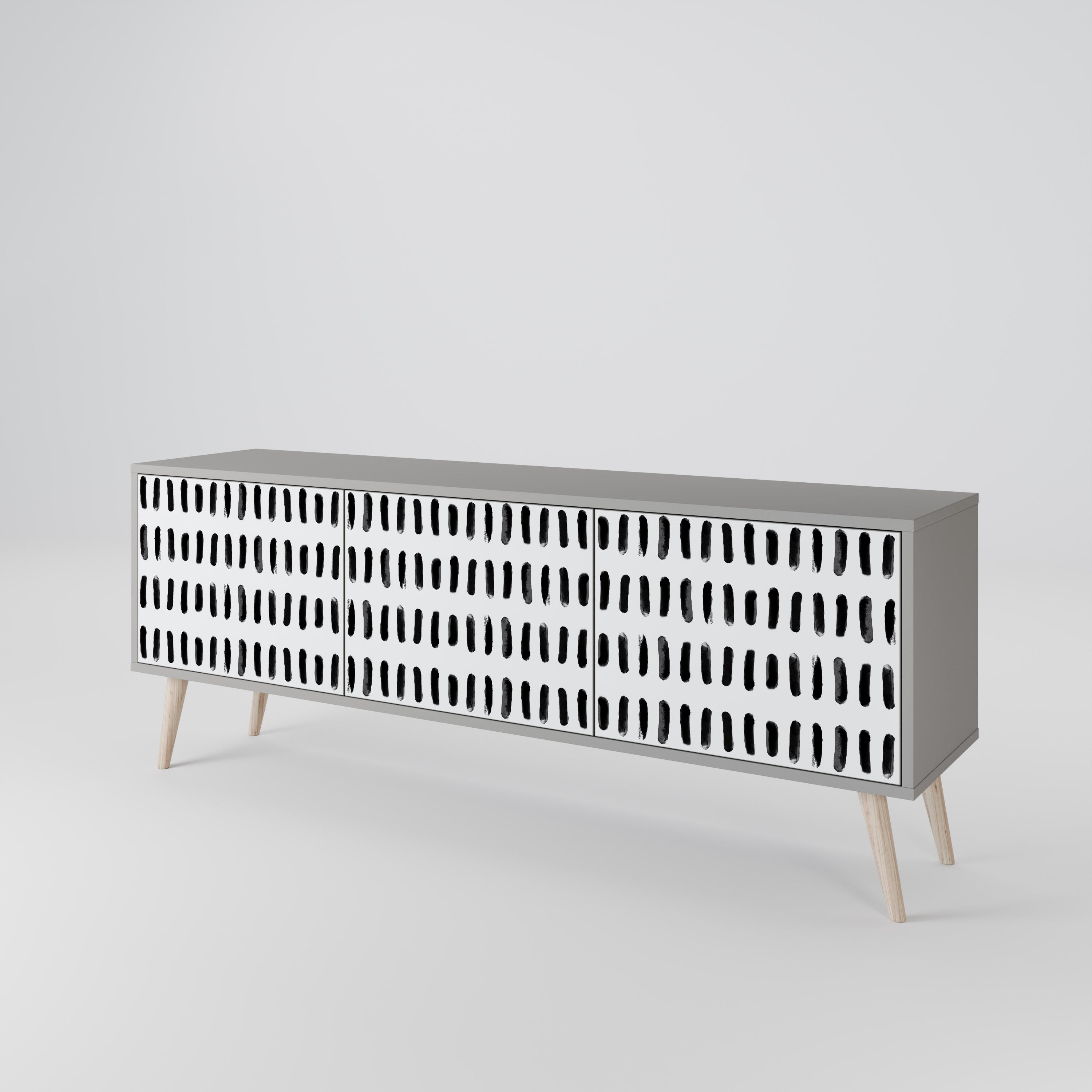 NIGHTY MELODIES Móvel de TV com 3 Portas em Acabamento Cinzento