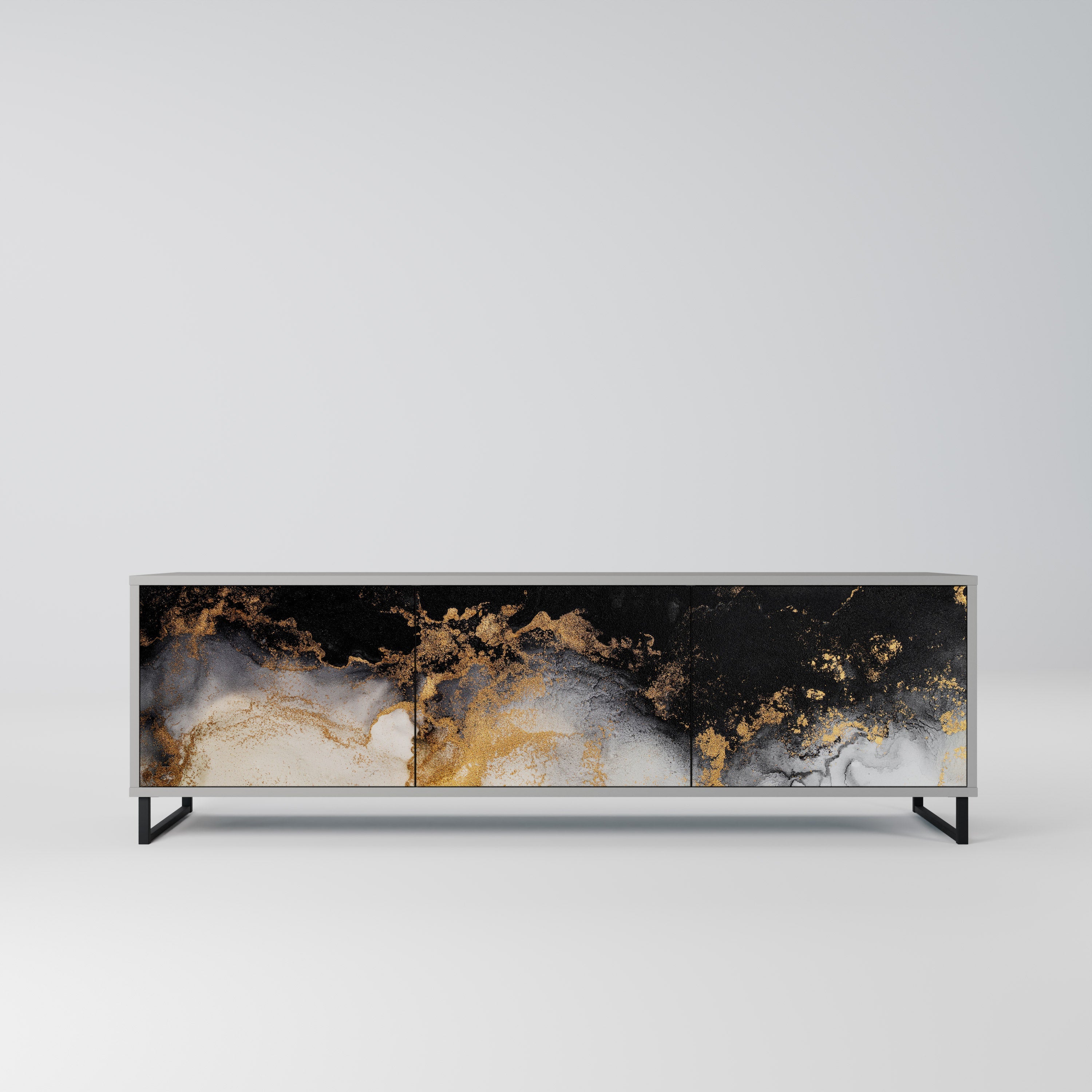 MARBLE OF TOMMORROW Móvel de TV com 3 Portas em Acabamento Cinzento