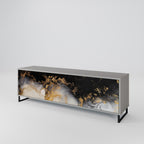 MARBLE OF TOMMORROW 3-Door TV Stand in Grey Finish