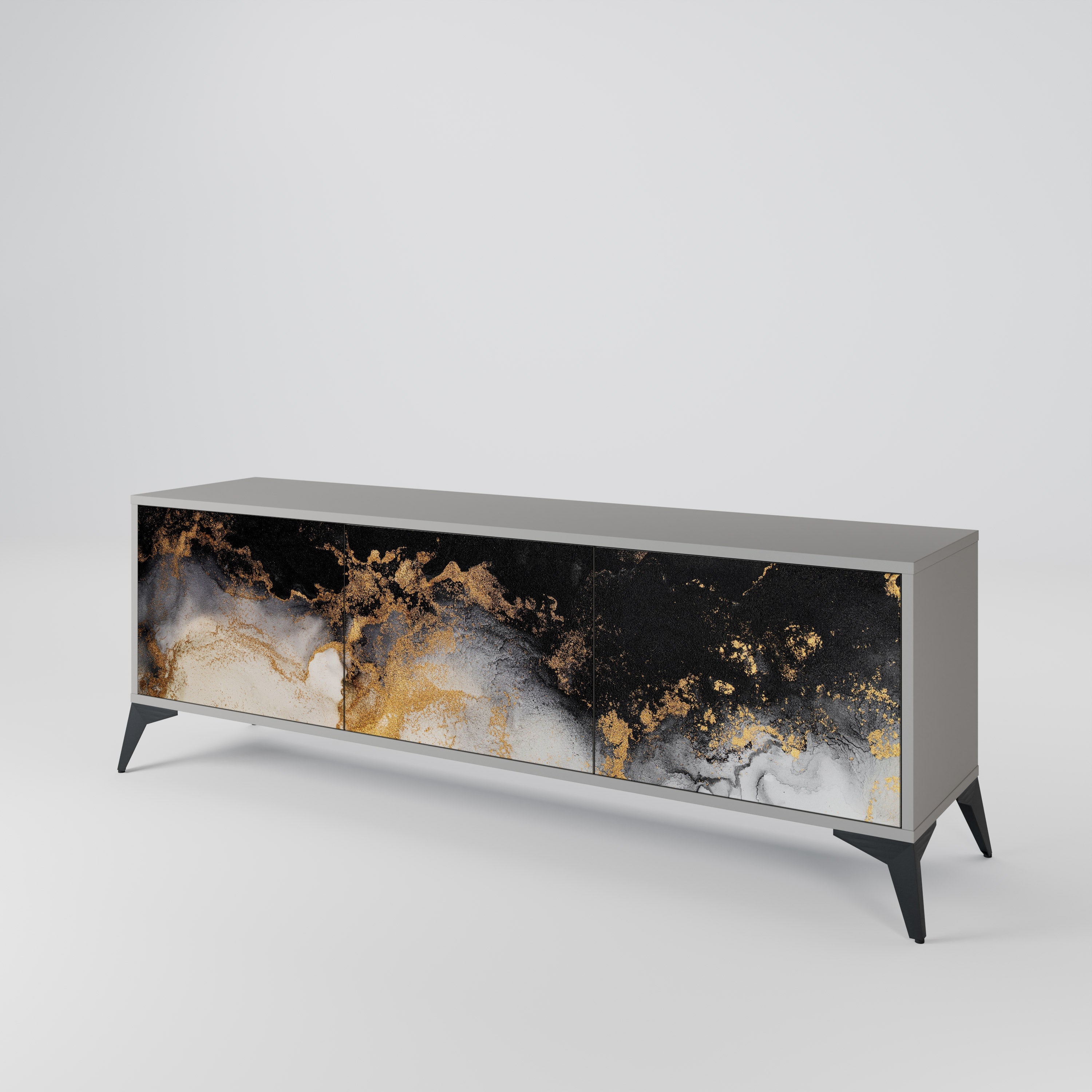 MARBLE OF TOMMORROW Móvel de TV com 3 Portas em Acabamento Cinzento