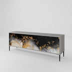 MARBLE OF TOMMORROW 3-Door TV Stand in Grey Finish