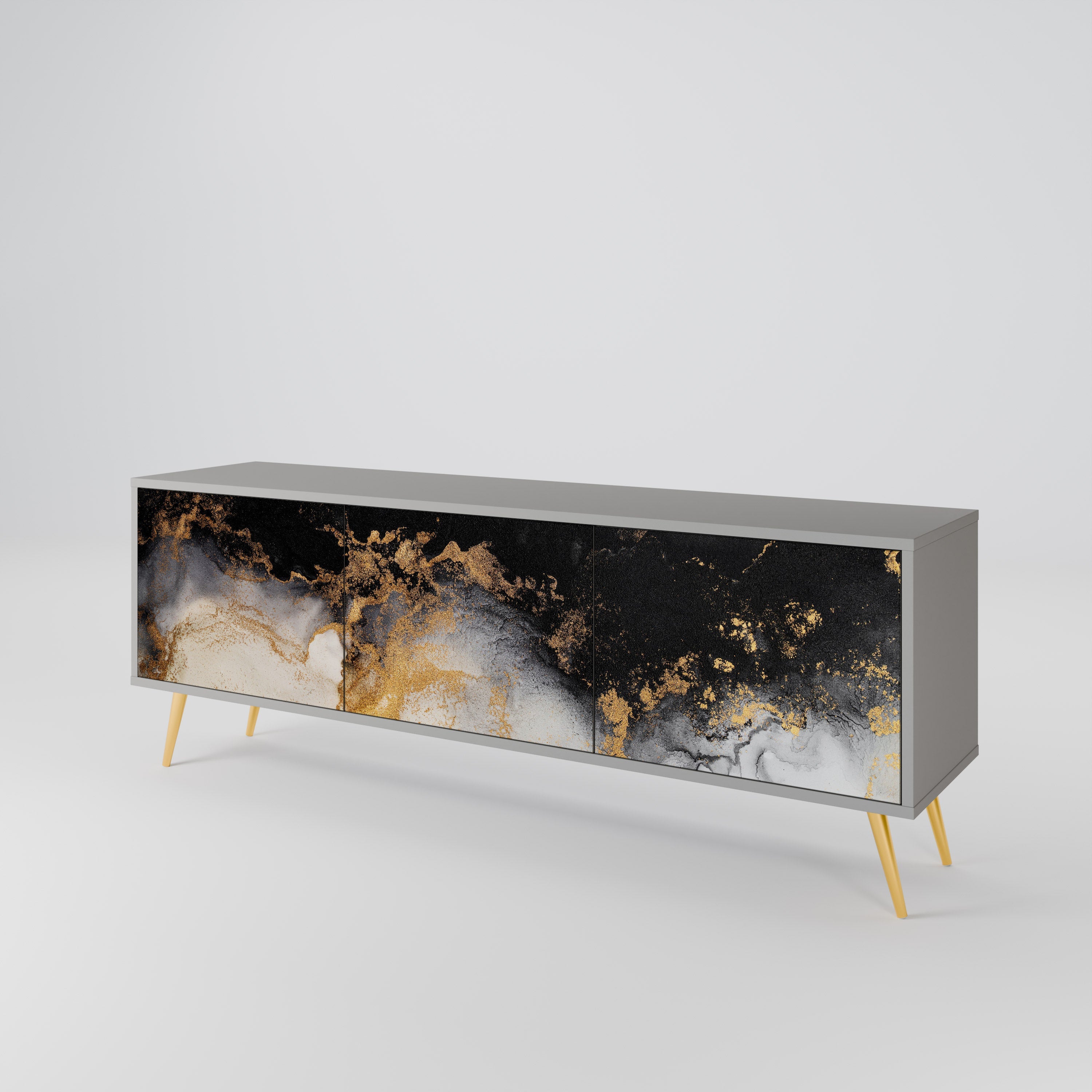 MARBLE OF TOMMORROW Móvel de TV com 3 Portas em Acabamento Cinzento