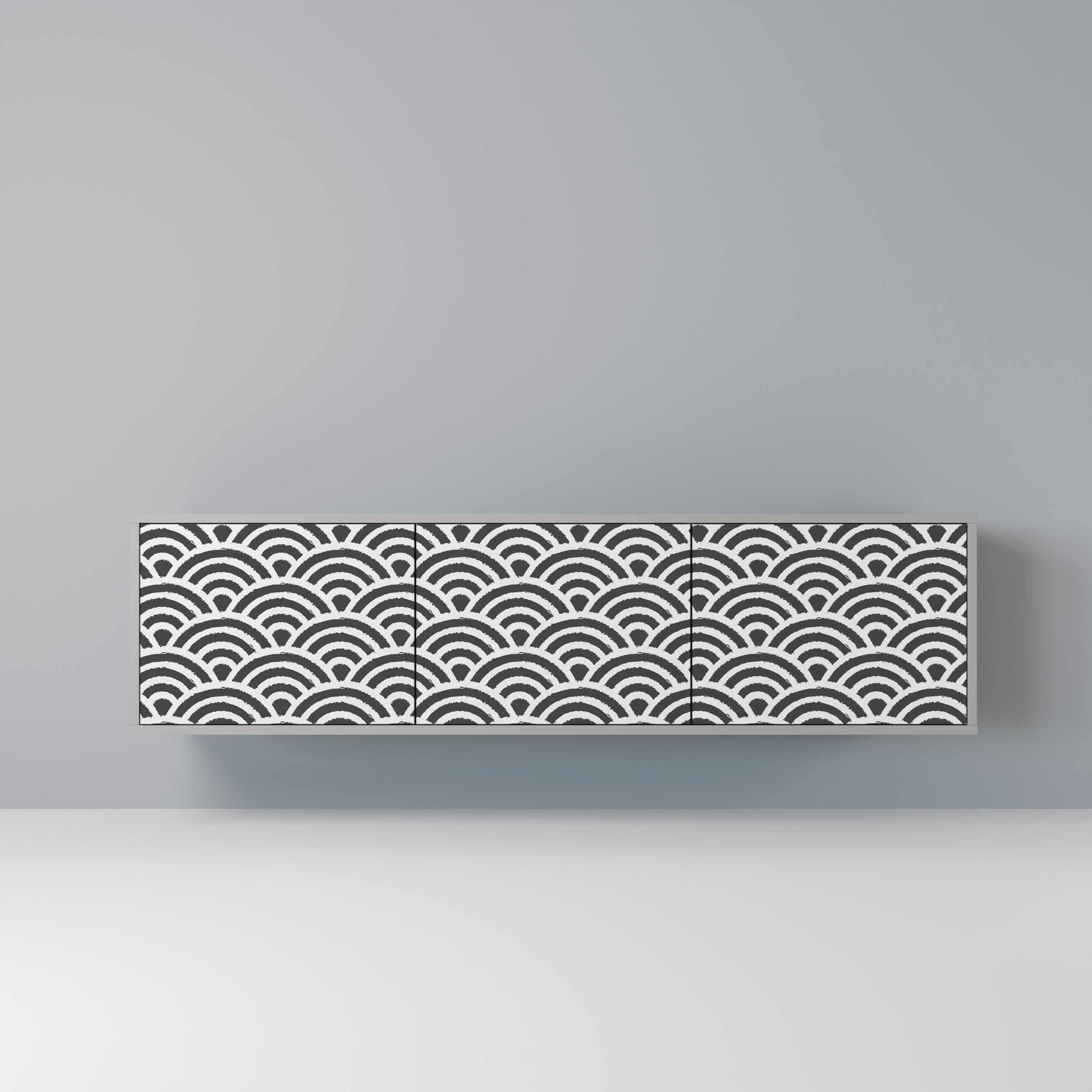 GLOOMY HOST Móvel de TV com 3 Portas em Acabamento Cinzento