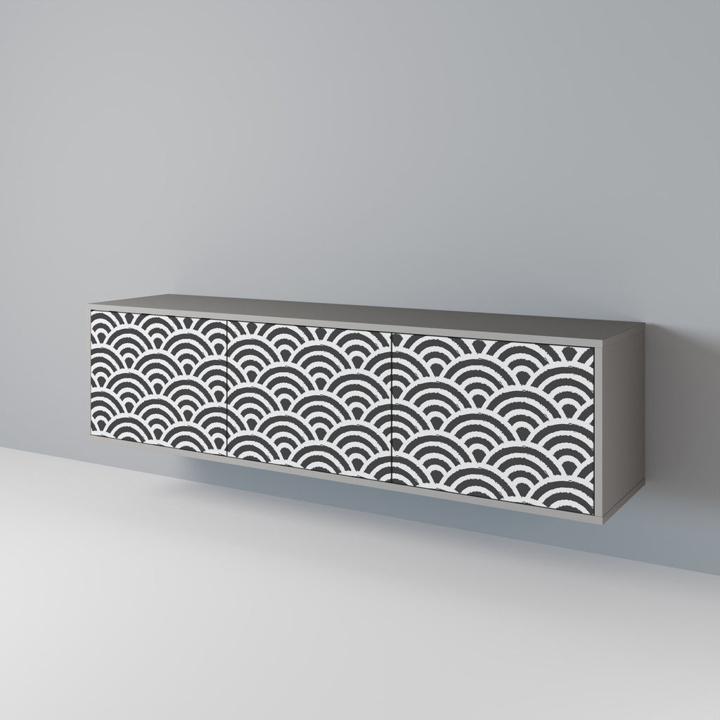 GLOOMY HOST Móvel de TV com 3 Portas em Acabamento Cinzento