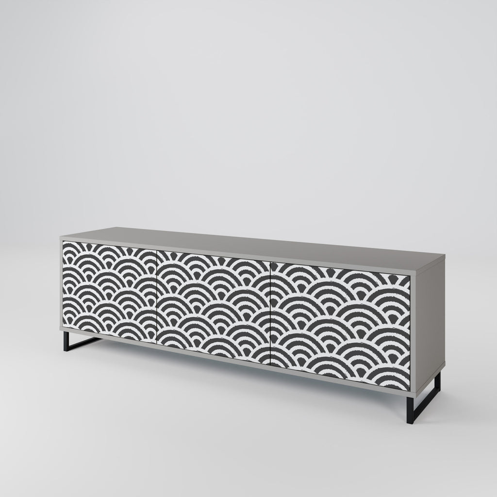 GLOOMY HOST Móvel de TV com 3 Portas em Acabamento Cinzento