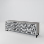 GLOOMY HOST Móvel de TV com 3 Portas em Acabamento Cinzento