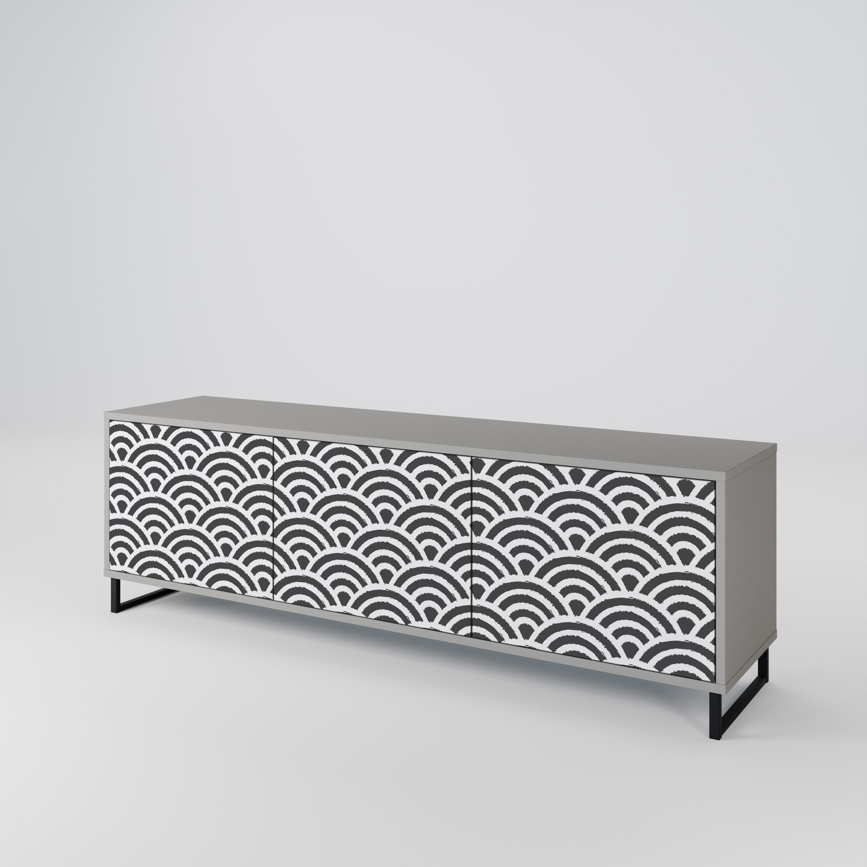 GLOOMY HOST Móvel de TV com 3 Portas em Acabamento Cinzento