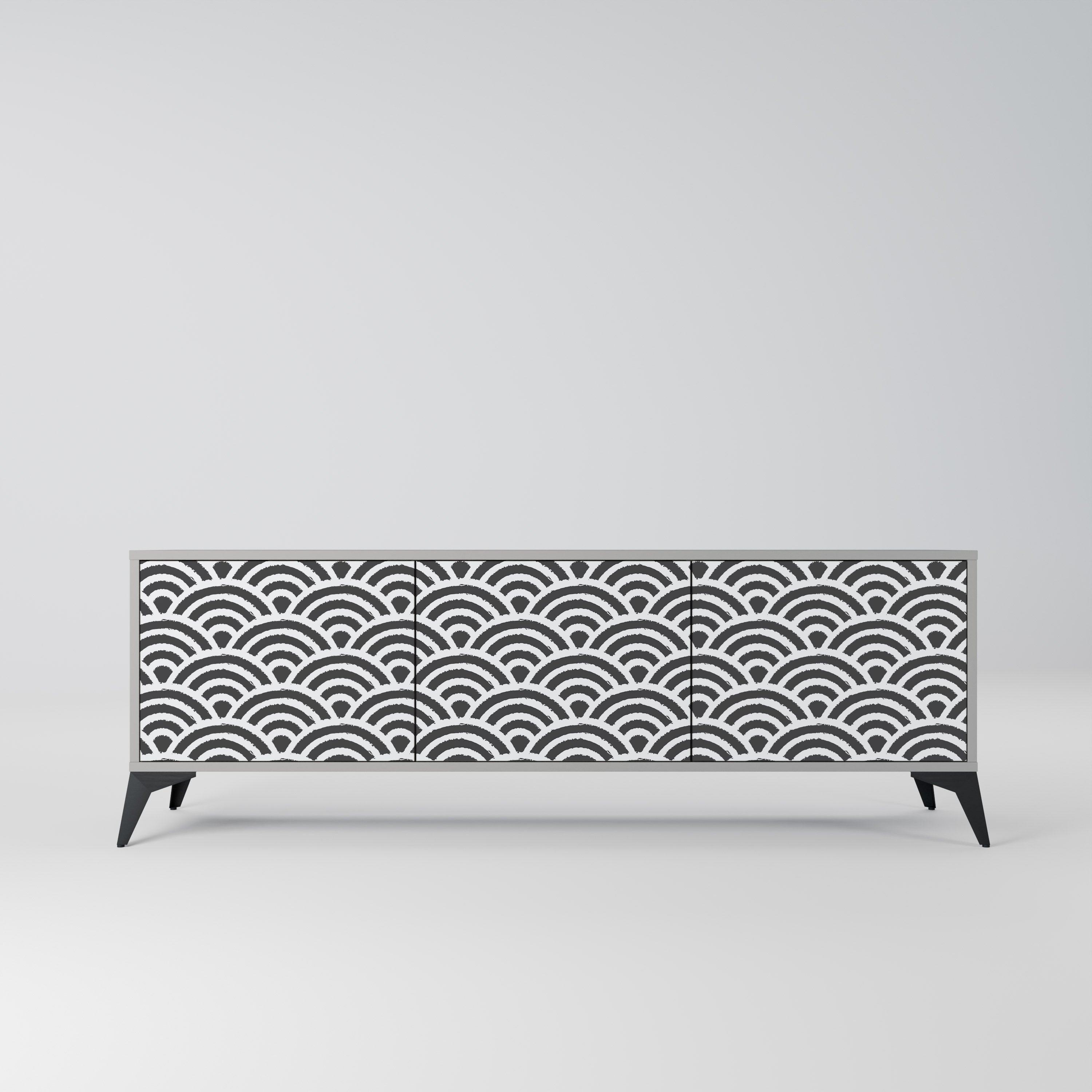 GLOOMY HOST Móvel de TV com 3 Portas em Acabamento Cinzento