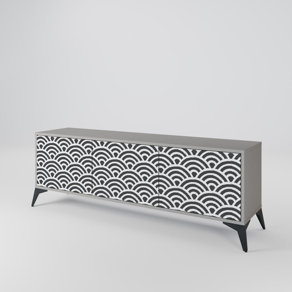 GLOOMY HOST Móvel de TV com 3 Portas em Acabamento Cinzento