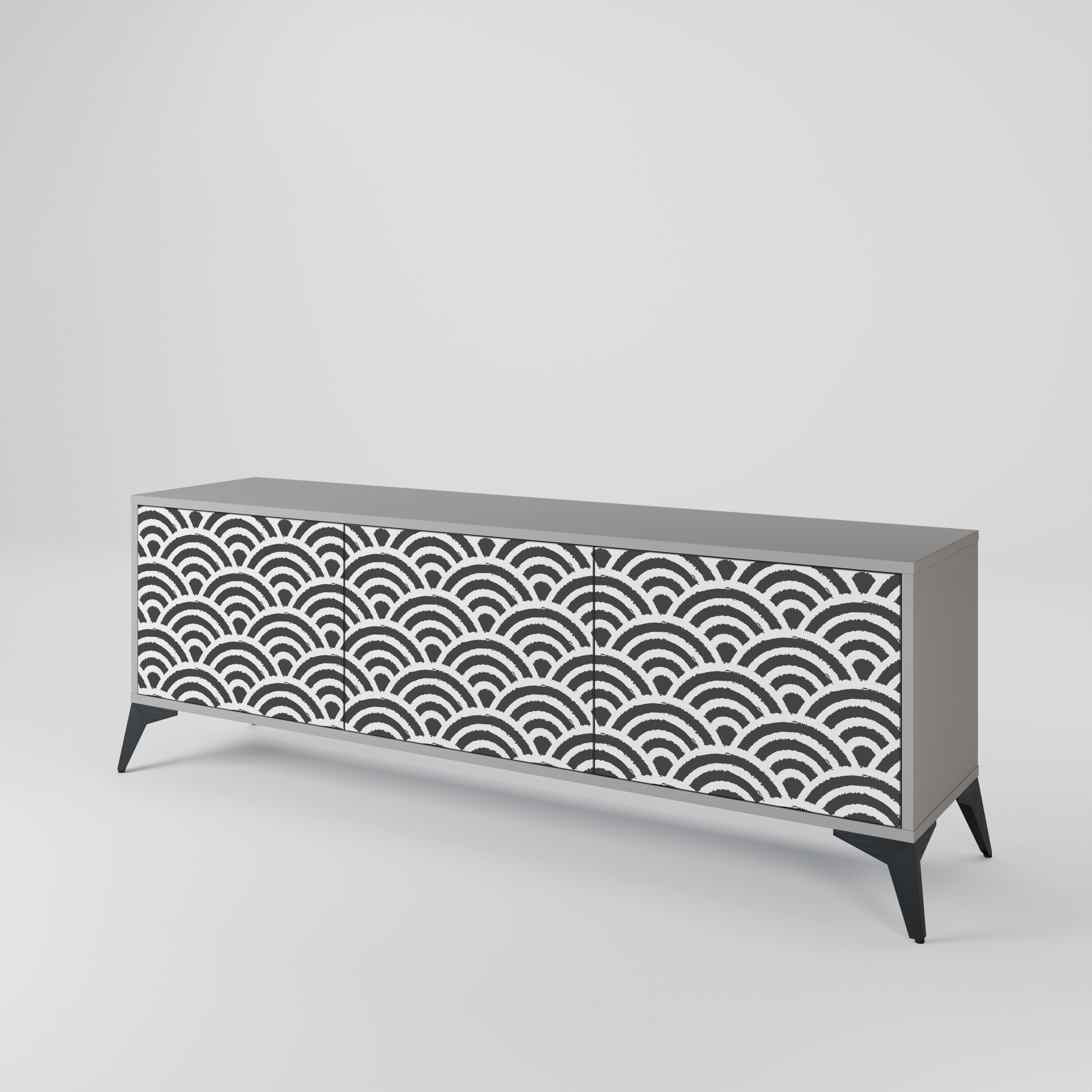 GLOOMY HOST Móvel de TV com 3 Portas em Acabamento Cinzento