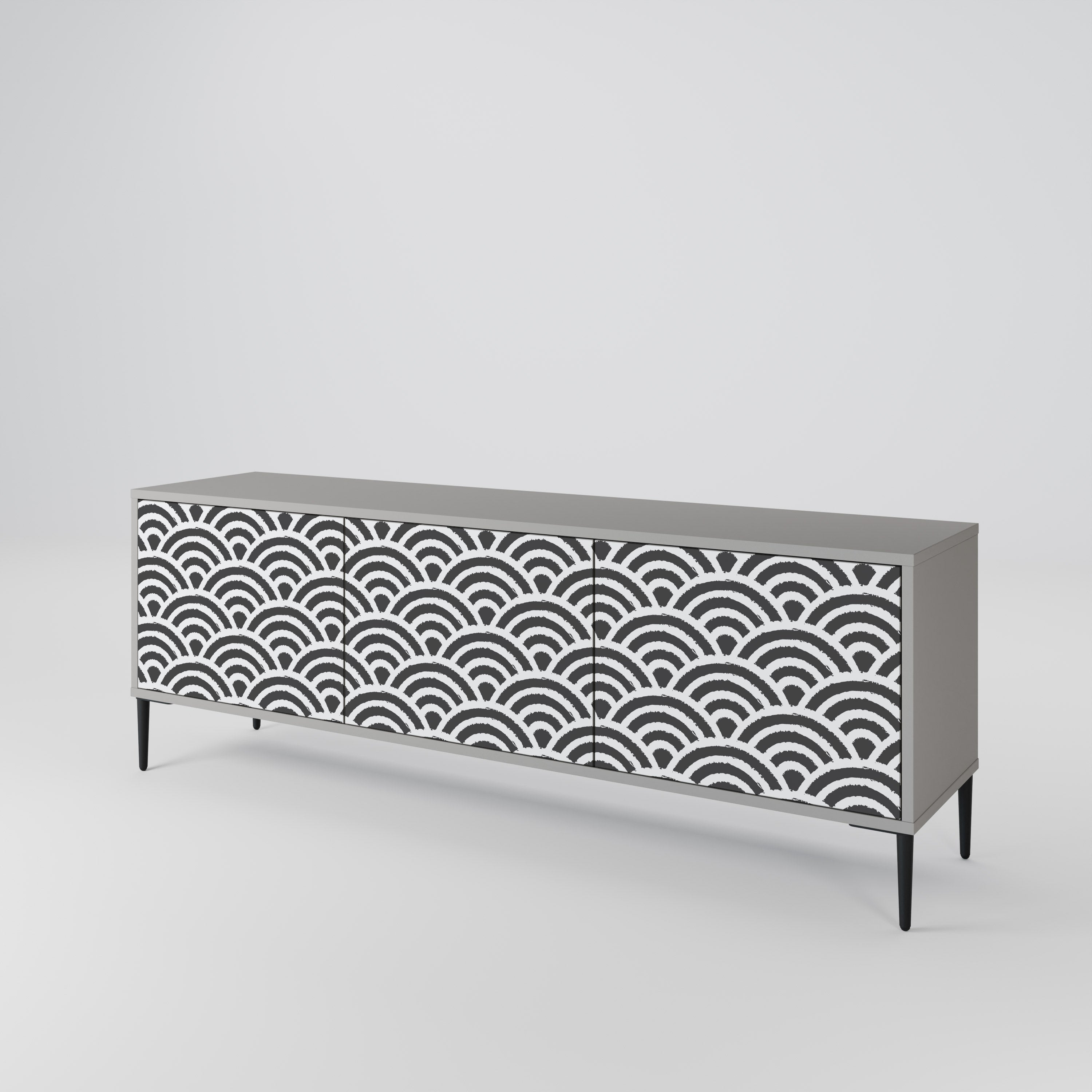 GLOOMY HOST Móvel de TV com 3 Portas em Acabamento Cinzento