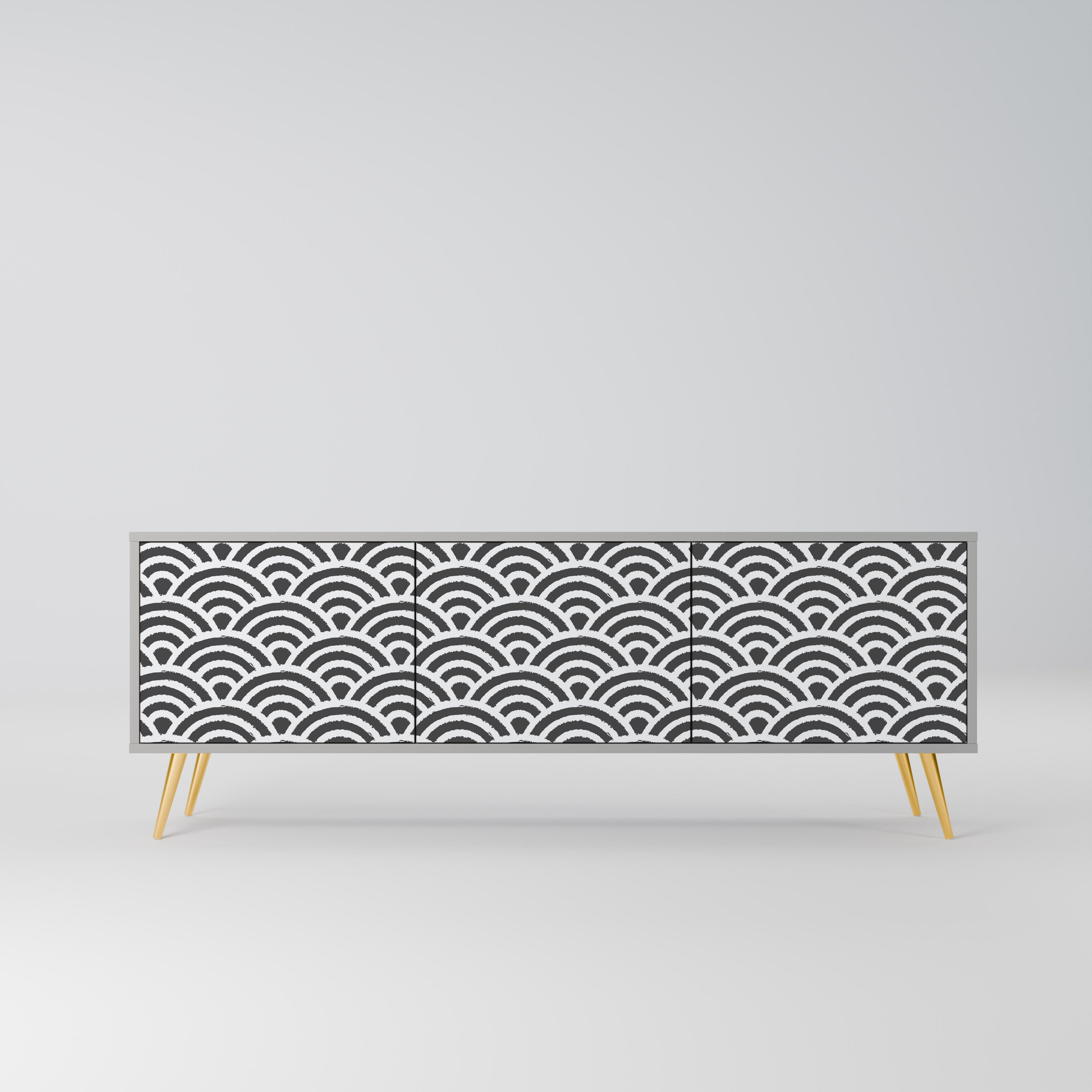 GLOOMY HOST Móvel de TV com 3 Portas em Acabamento Cinzento