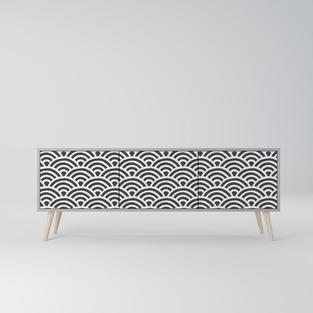 GLOOMY HOST Móvel de TV com 3 Portas em Acabamento Cinzento