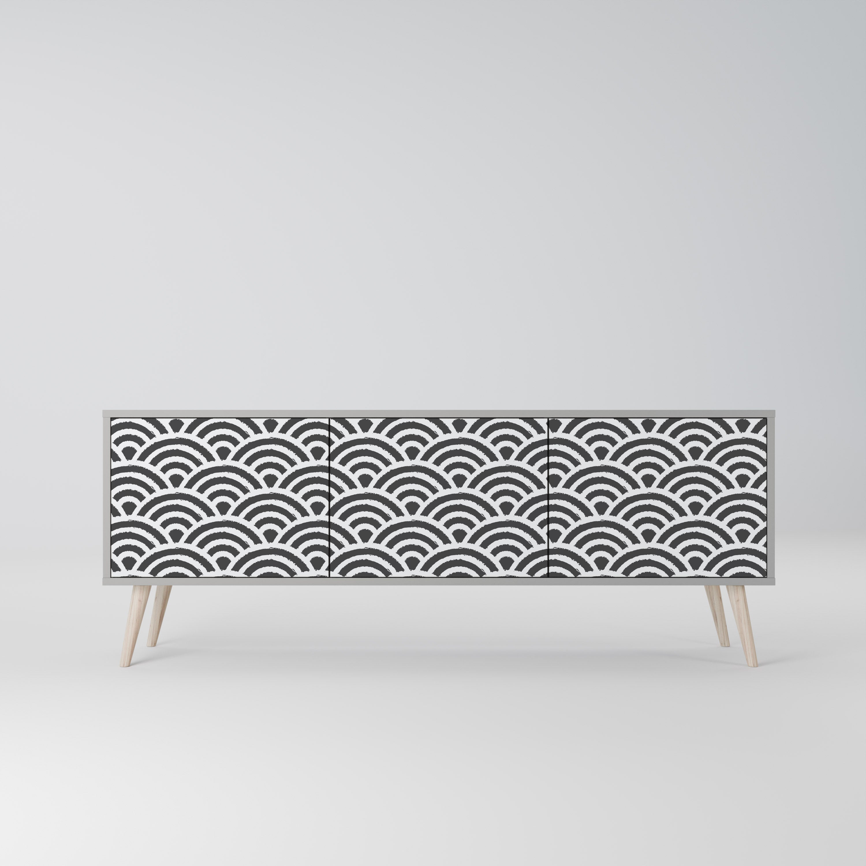 GLOOMY HOST Móvel de TV com 3 Portas em Acabamento Cinzento