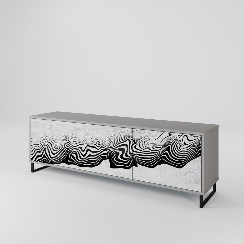 MONOCHROME MIRAGE Móvel de TV com 3 Portas em Acabamento Cinzento