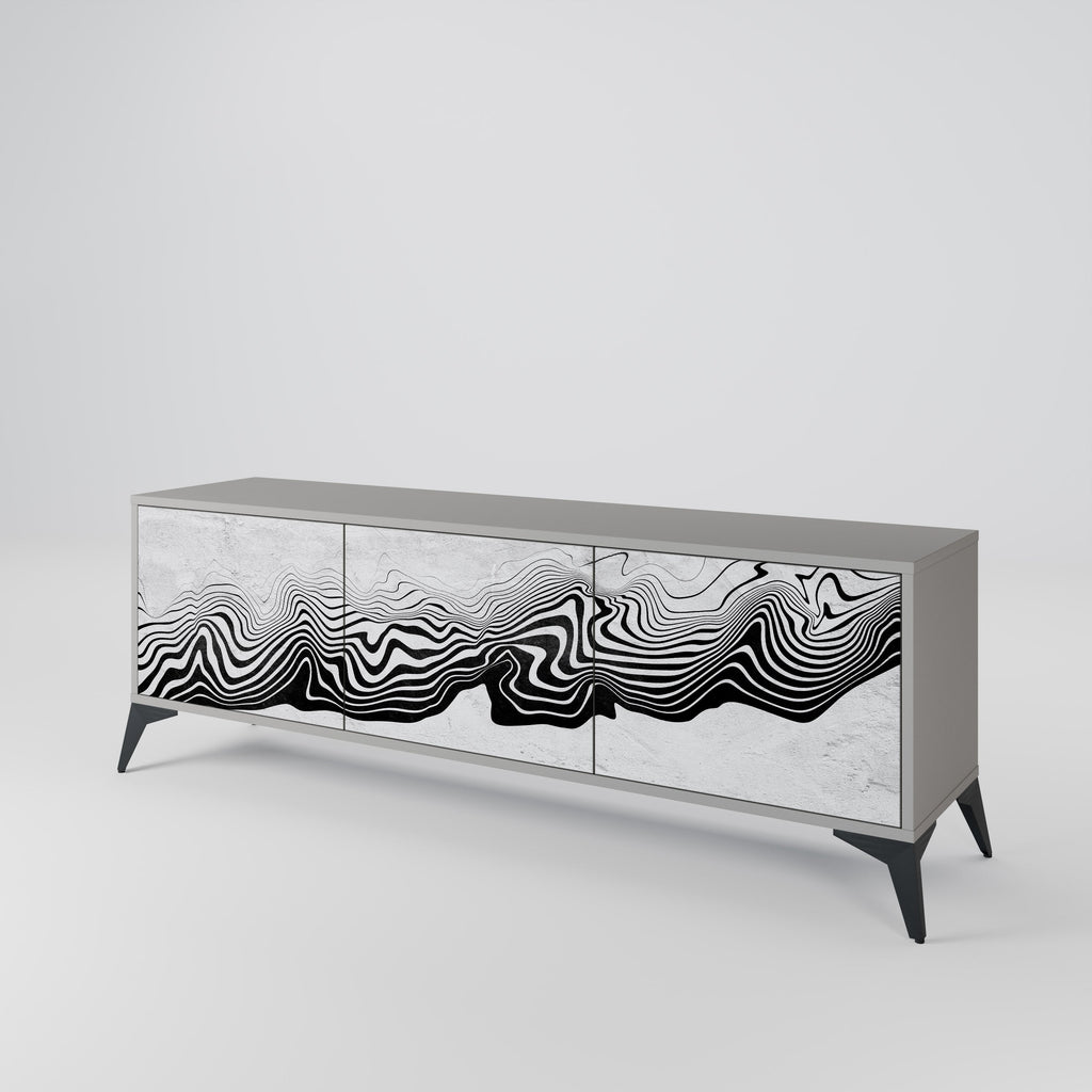 MONOCHROME MIRAGE Móvel de TV com 3 Portas em Acabamento Cinzento