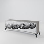 MONOCHROME MIRAGE Móvel de TV com 3 Portas em Acabamento Cinzento