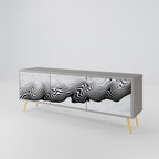 MONOCHROME MIRAGE Móvel de TV com 3 Portas em Acabamento Cinzento