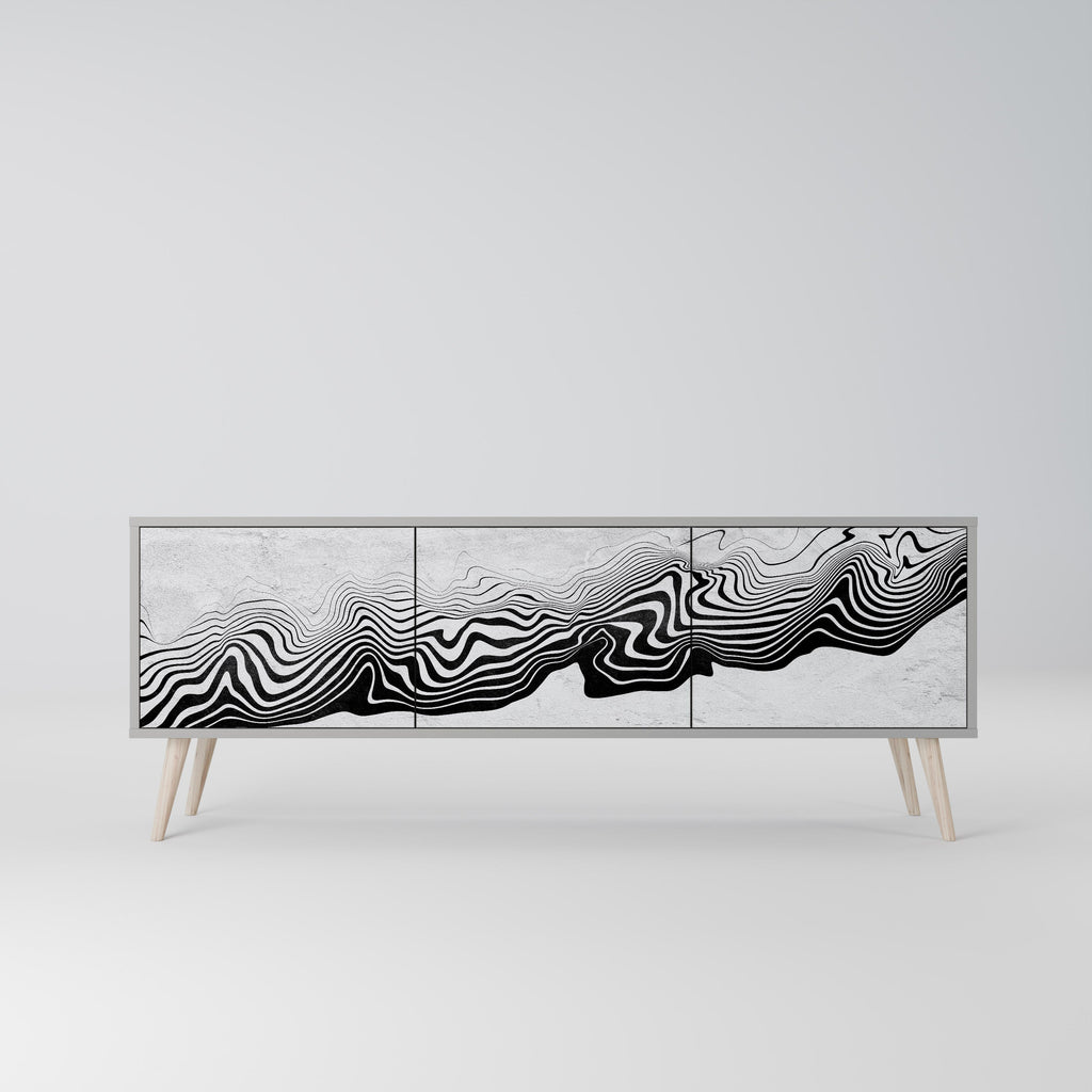 MONOCHROME MIRAGE Móvel de TV com 3 Portas em Acabamento Cinzento