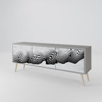 MONOCHROME MIRAGE Móvel de TV com 3 Portas em Acabamento Cinzento