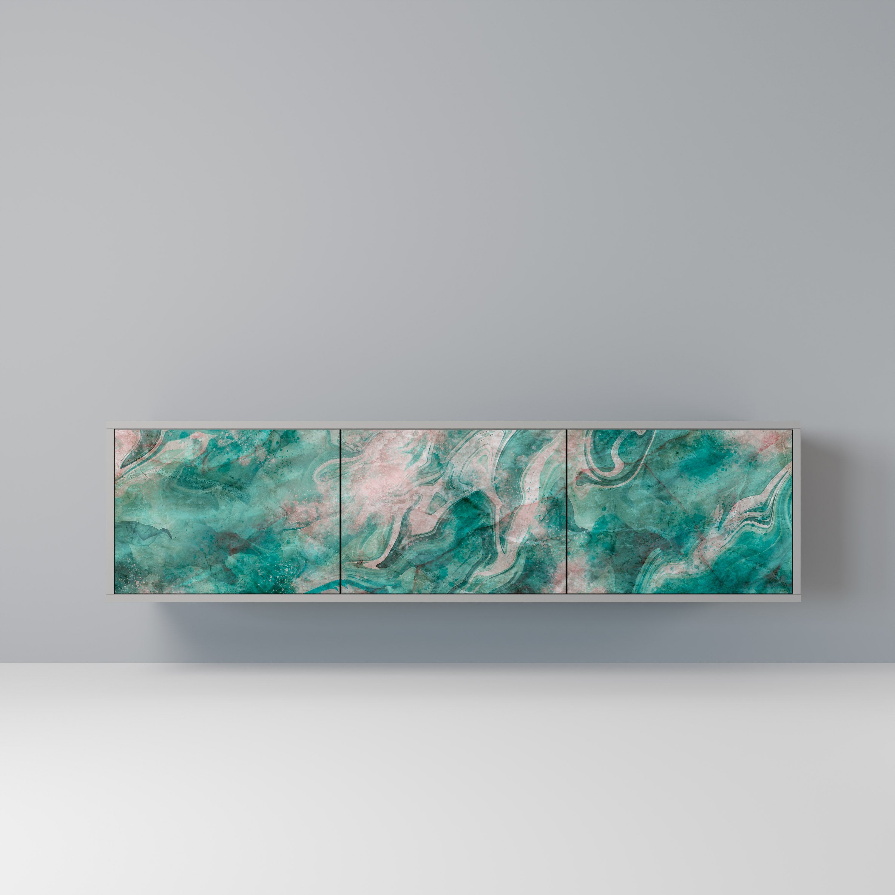 ABSTRACT ALCHEMY Móvel de TV com 3 Portas em Acabamento Cinzento