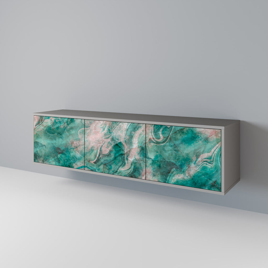 ABSTRACT ALCHEMY Móvel de TV com 3 Portas em Acabamento Cinzento