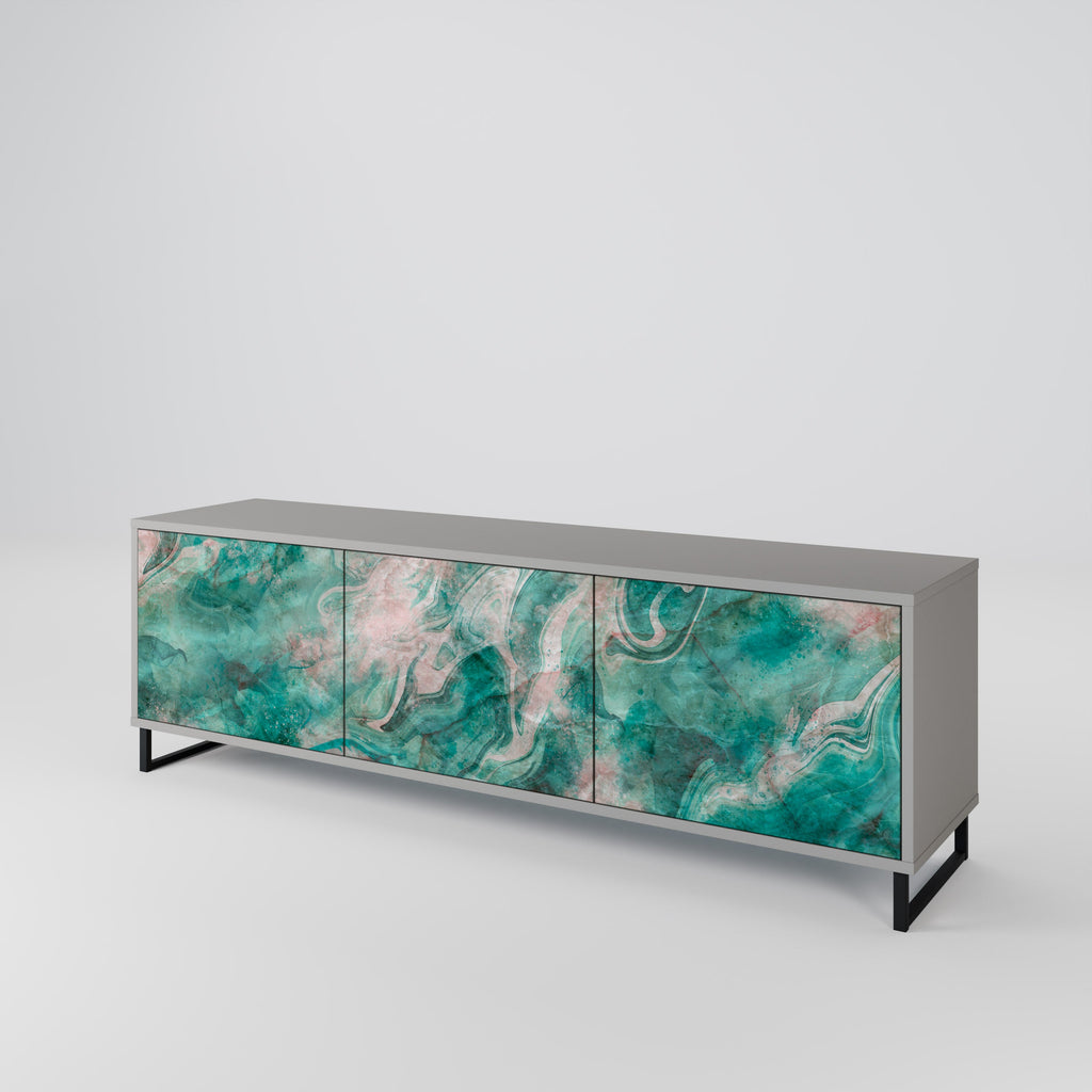 ABSTRACT ALCHEMY Móvel de TV com 3 Portas em Acabamento Cinzento