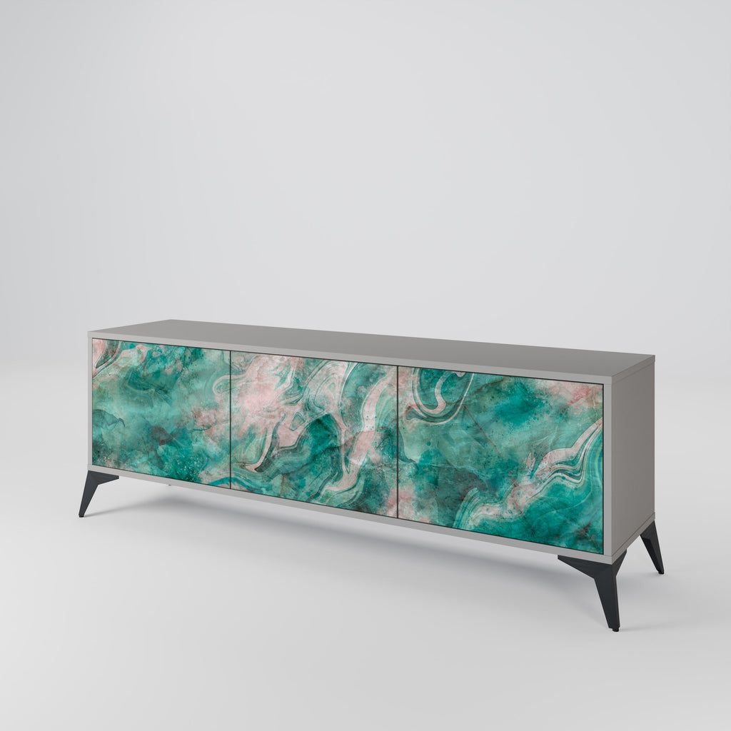 ABSTRACT ALCHEMY Móvel de TV com 3 Portas em Acabamento Cinzento