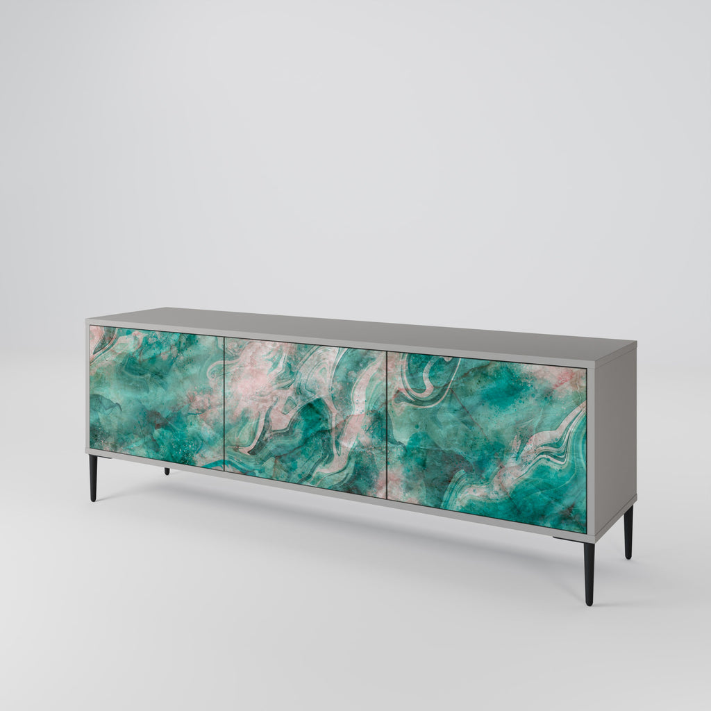 ABSTRACT ALCHEMY Móvel de TV com 3 Portas em Acabamento Cinzento