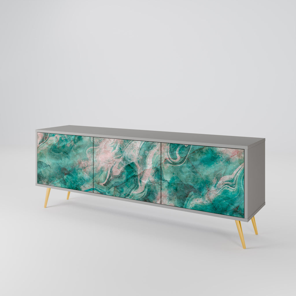 ABSTRACT ALCHEMY Móvel de TV com 3 Portas em Acabamento Cinzento