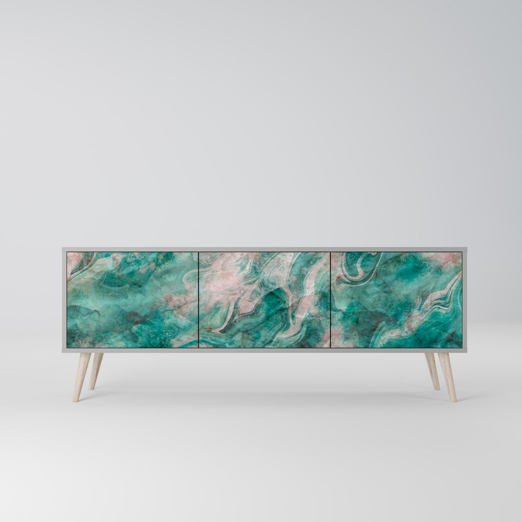 ABSTRACT ALCHEMY Móvel de TV com 3 Portas em Acabamento Cinzento