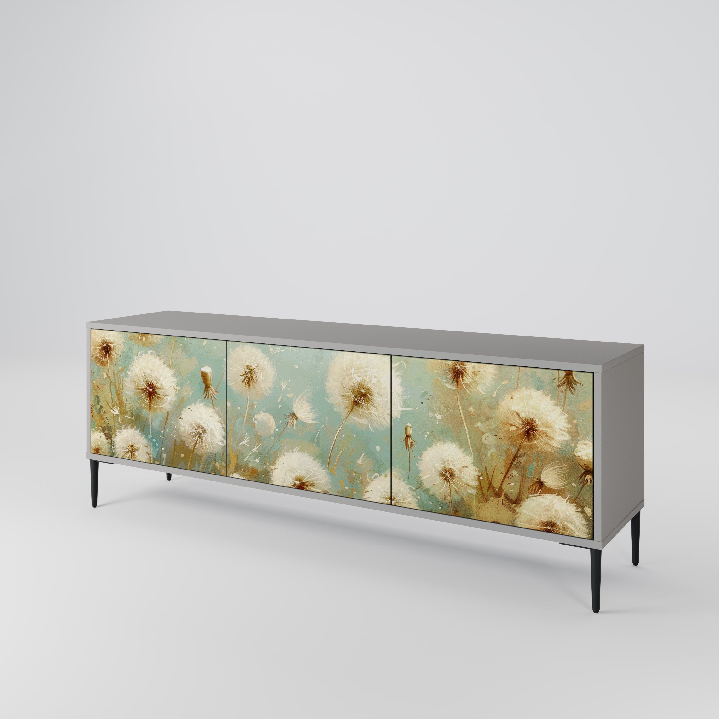 DREAMY MEADOW Móvel de TV com 3 Portas em Acabamento Cinzento