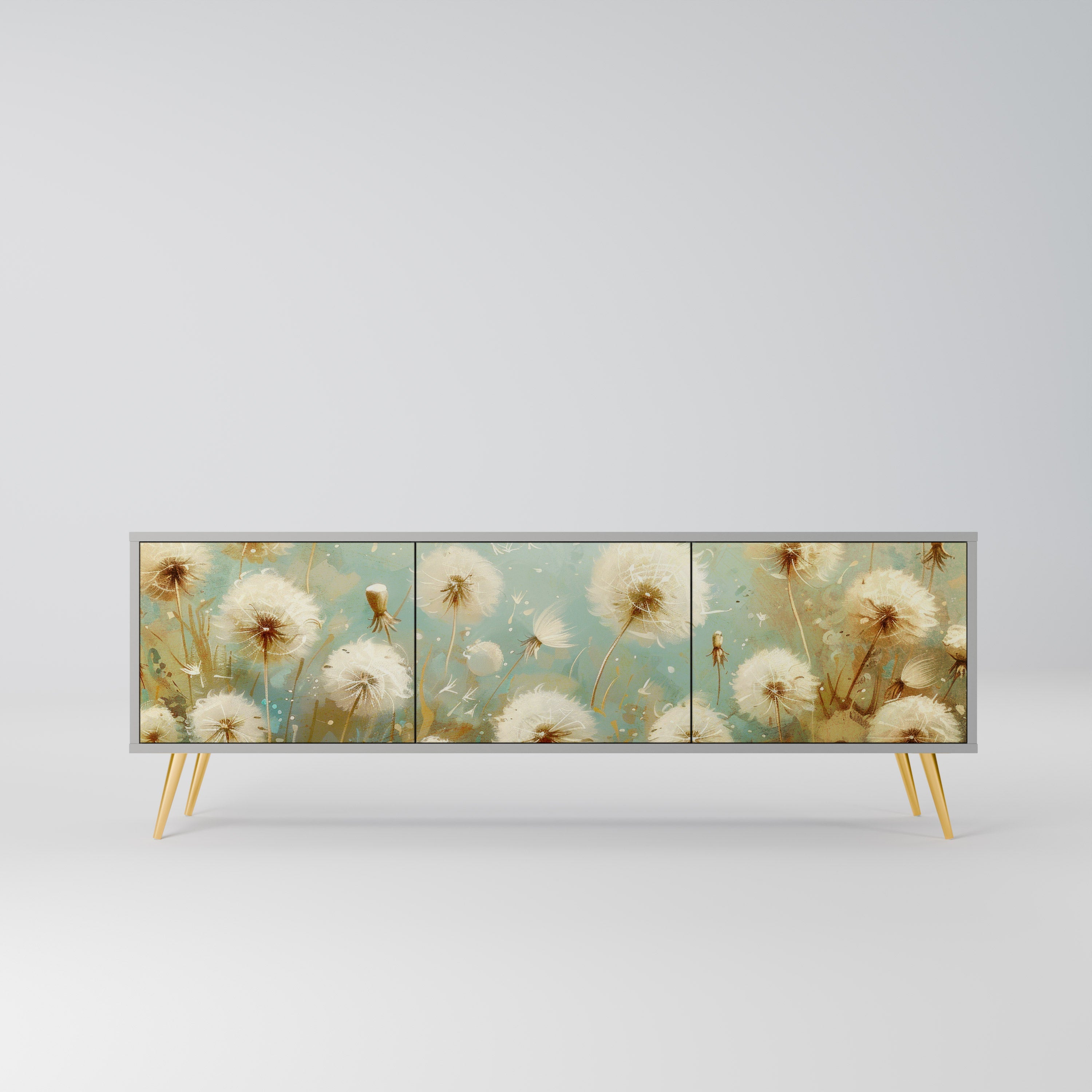 DREAMY MEADOW Móvel de TV com 3 Portas em Acabamento Cinzento