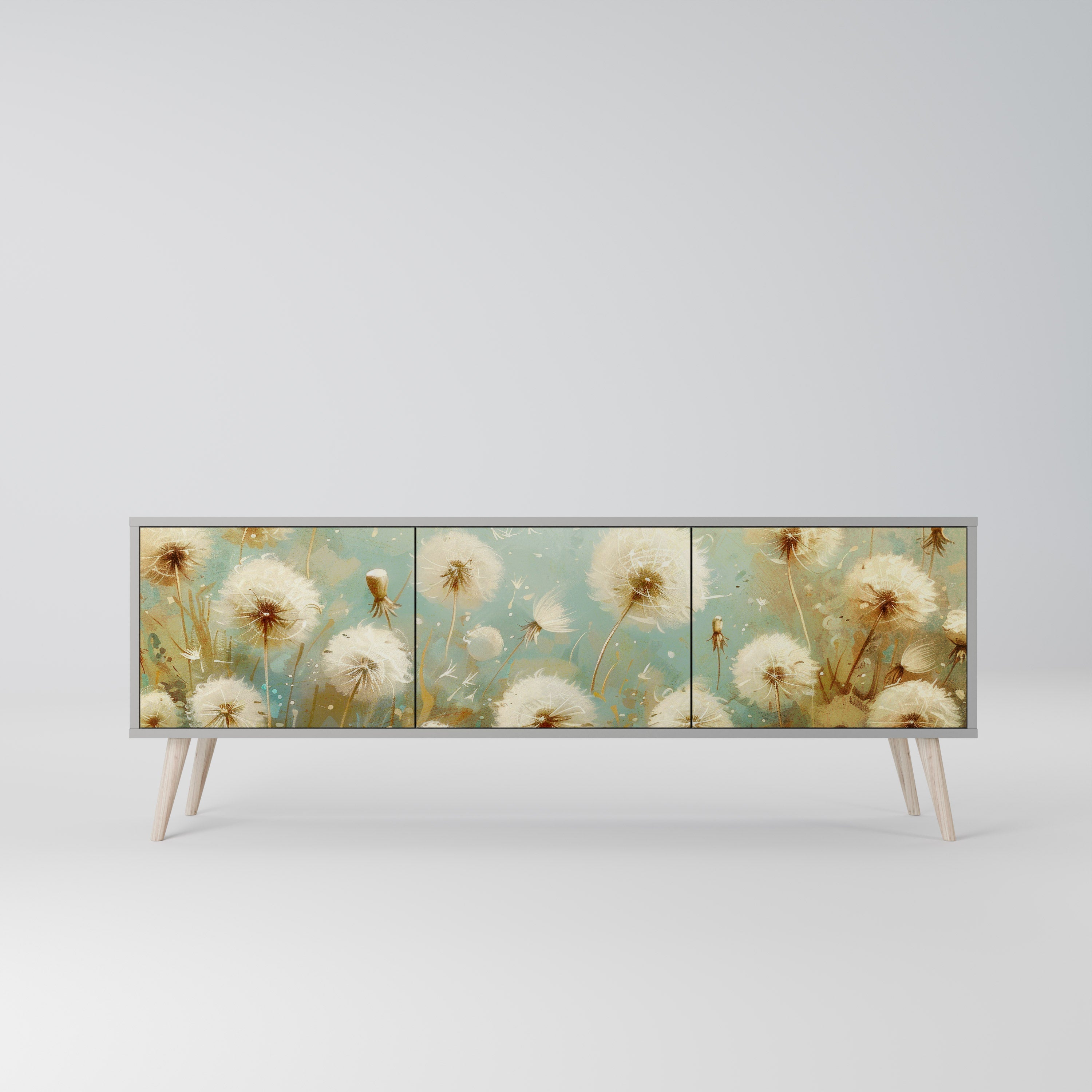 DREAMY MEADOW Móvel de TV com 3 Portas em Acabamento Cinzento