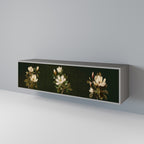 FLORAL NOIR Móvel de TV com 3 Portas em Acabamento Cinzento