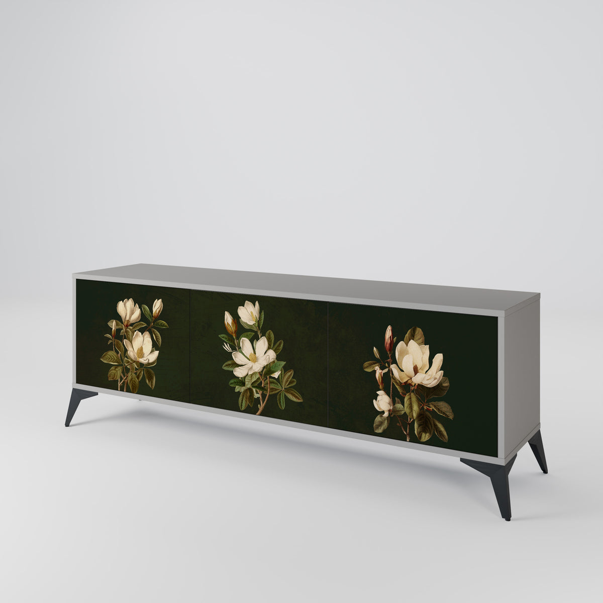 FLORAL NOIR Móvel de TV de 3 Portas