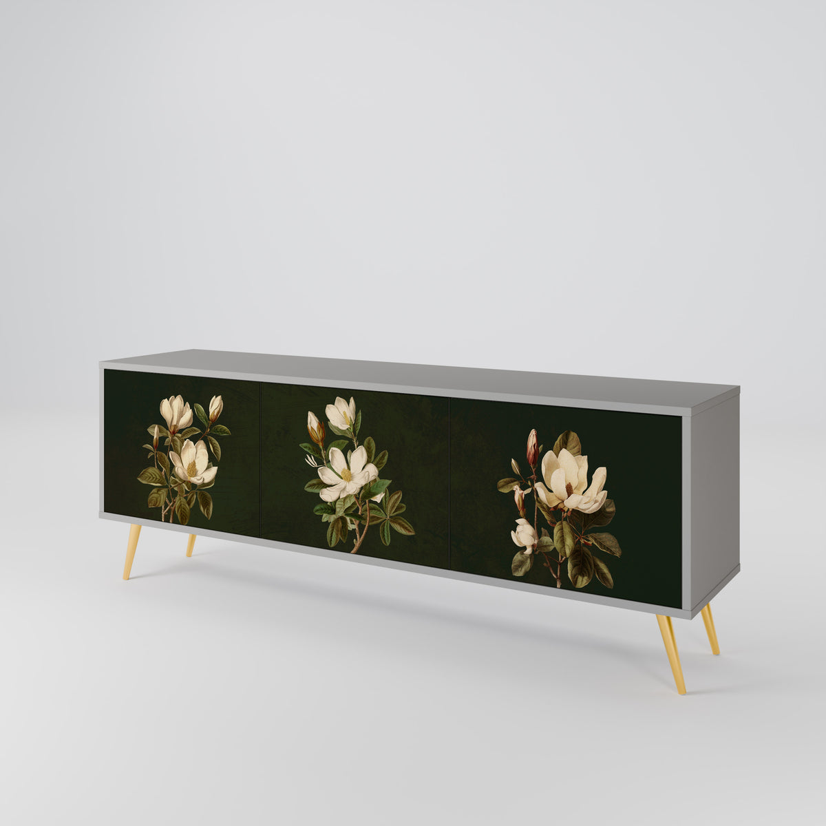 FLORAL NOIR Móvel de TV de 3 Portas