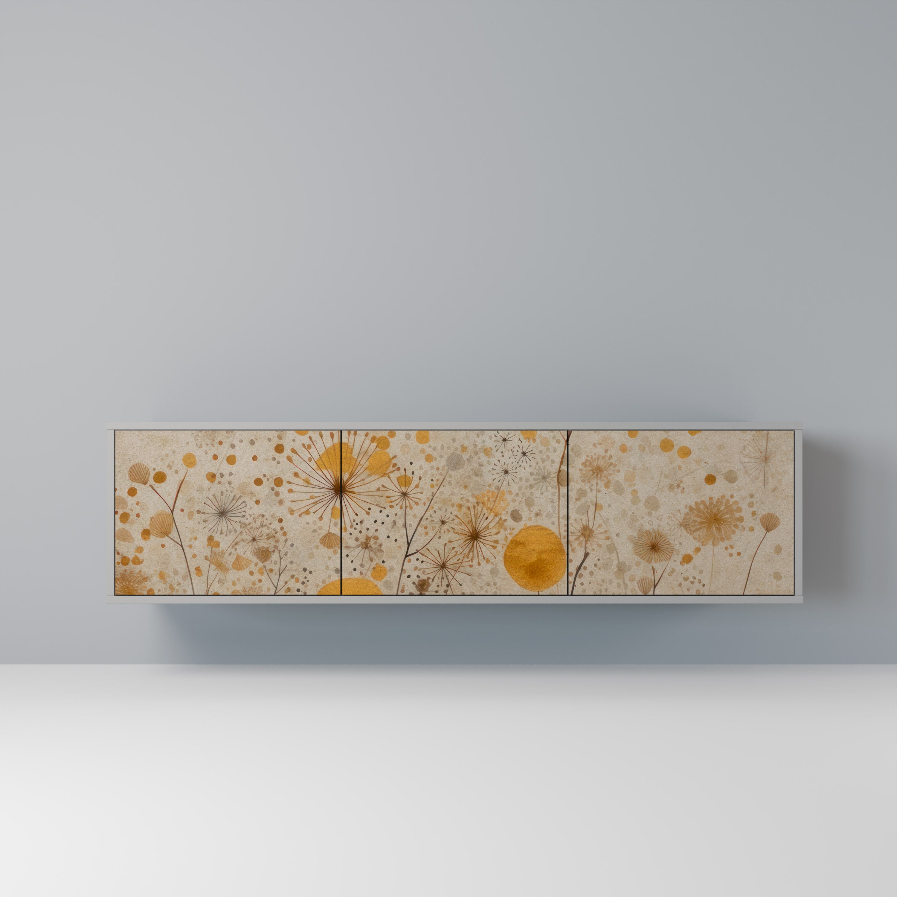 MORNING GLADE Móvel de TV com 3 Portas em Acabamento Cinzento