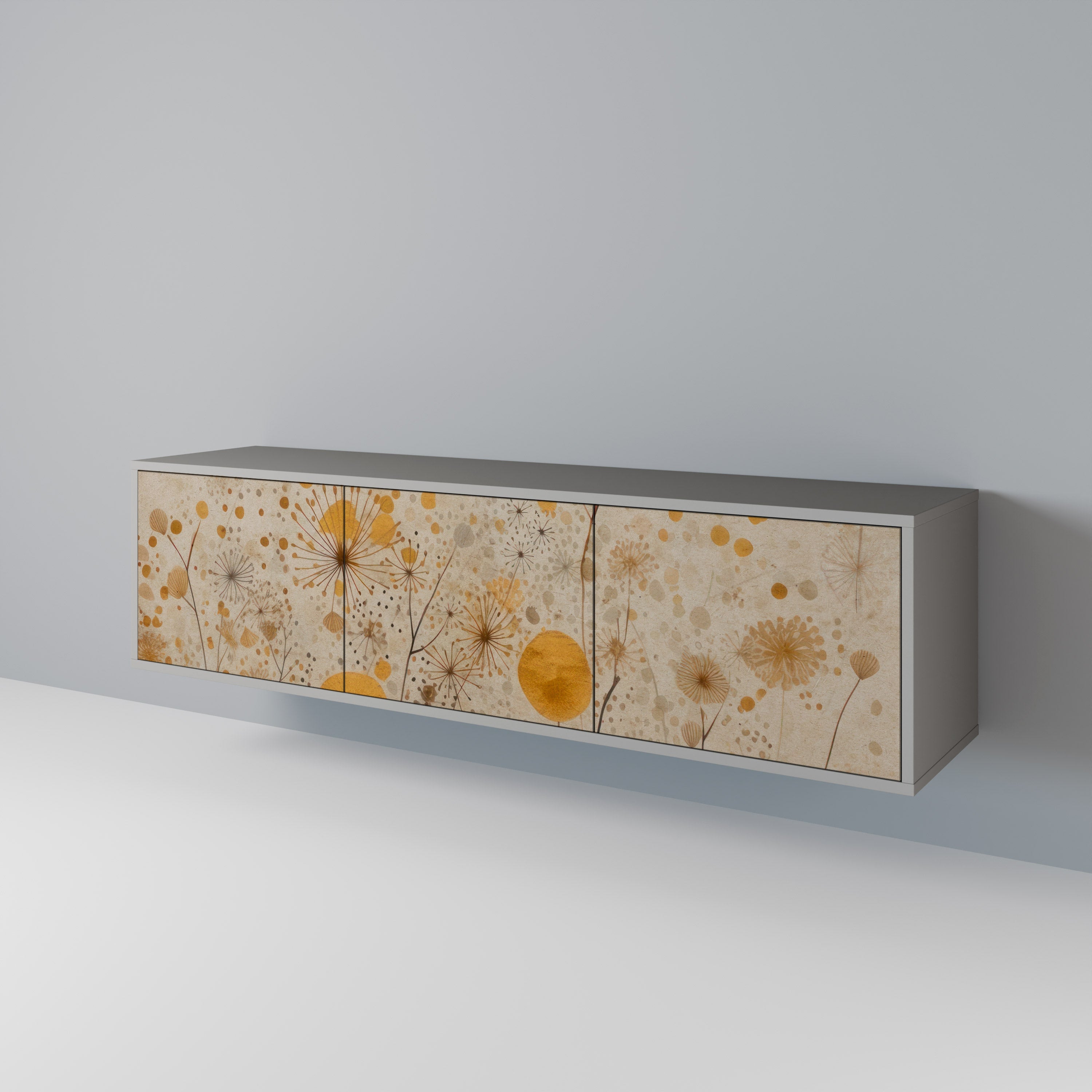 MORNING GLADE Móvel de TV com 3 Portas em Acabamento Cinzento