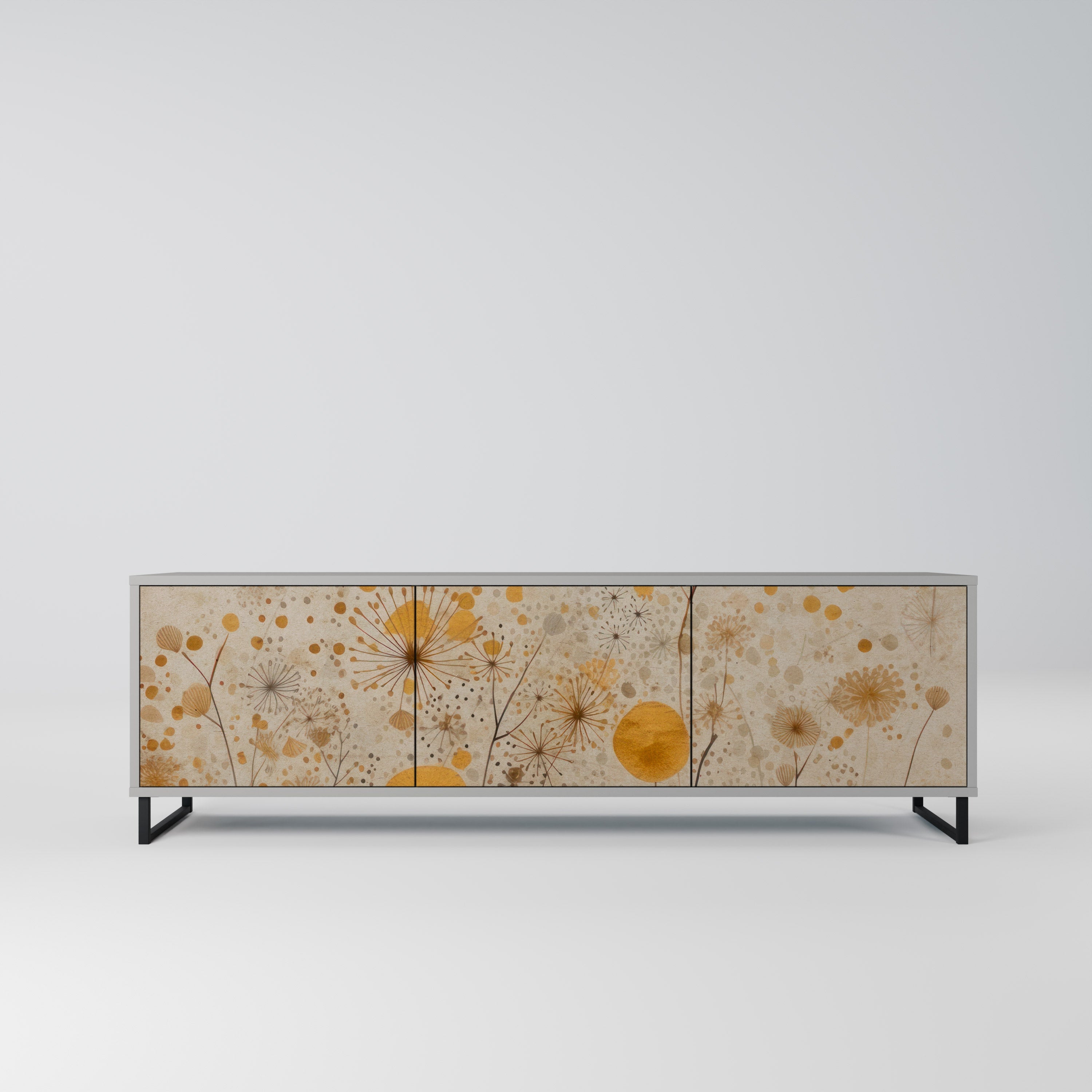 MORNING GLADE Móvel de TV com 3 Portas em Acabamento Cinzento