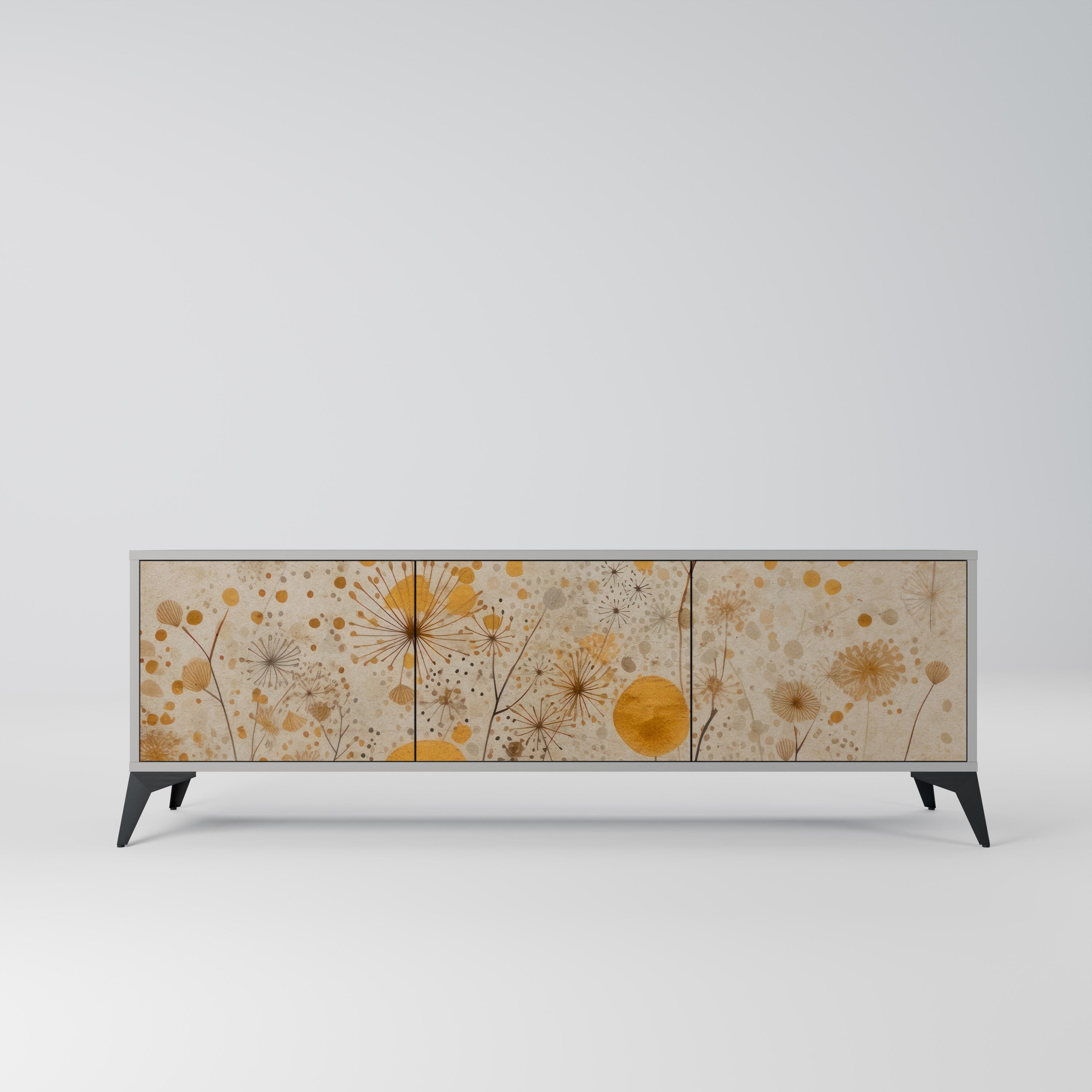 MORNING GLADE Móvel de TV com 3 Portas em Acabamento Cinzento