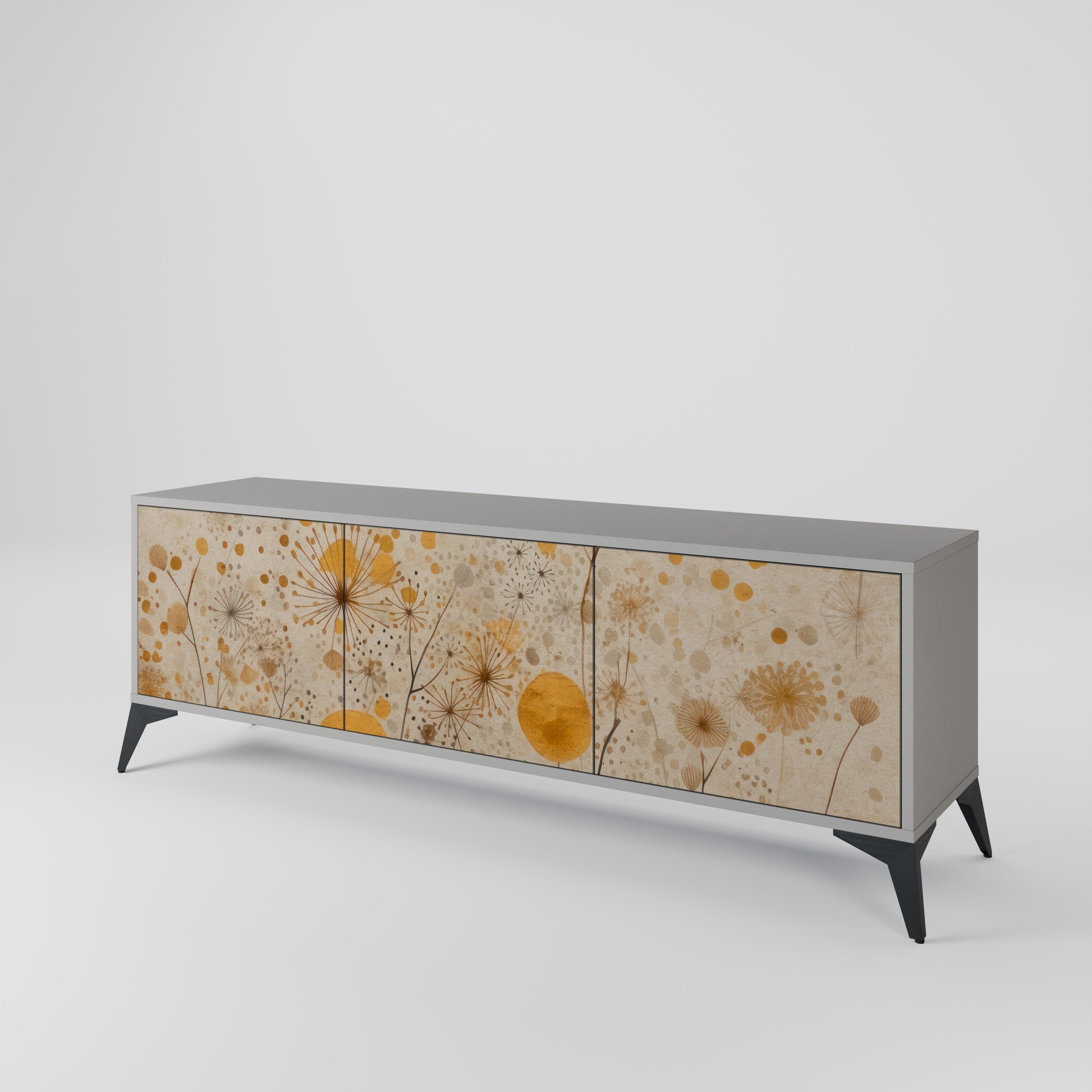 MORNING GLADE Móvel de TV com 3 Portas em Acabamento Cinzento