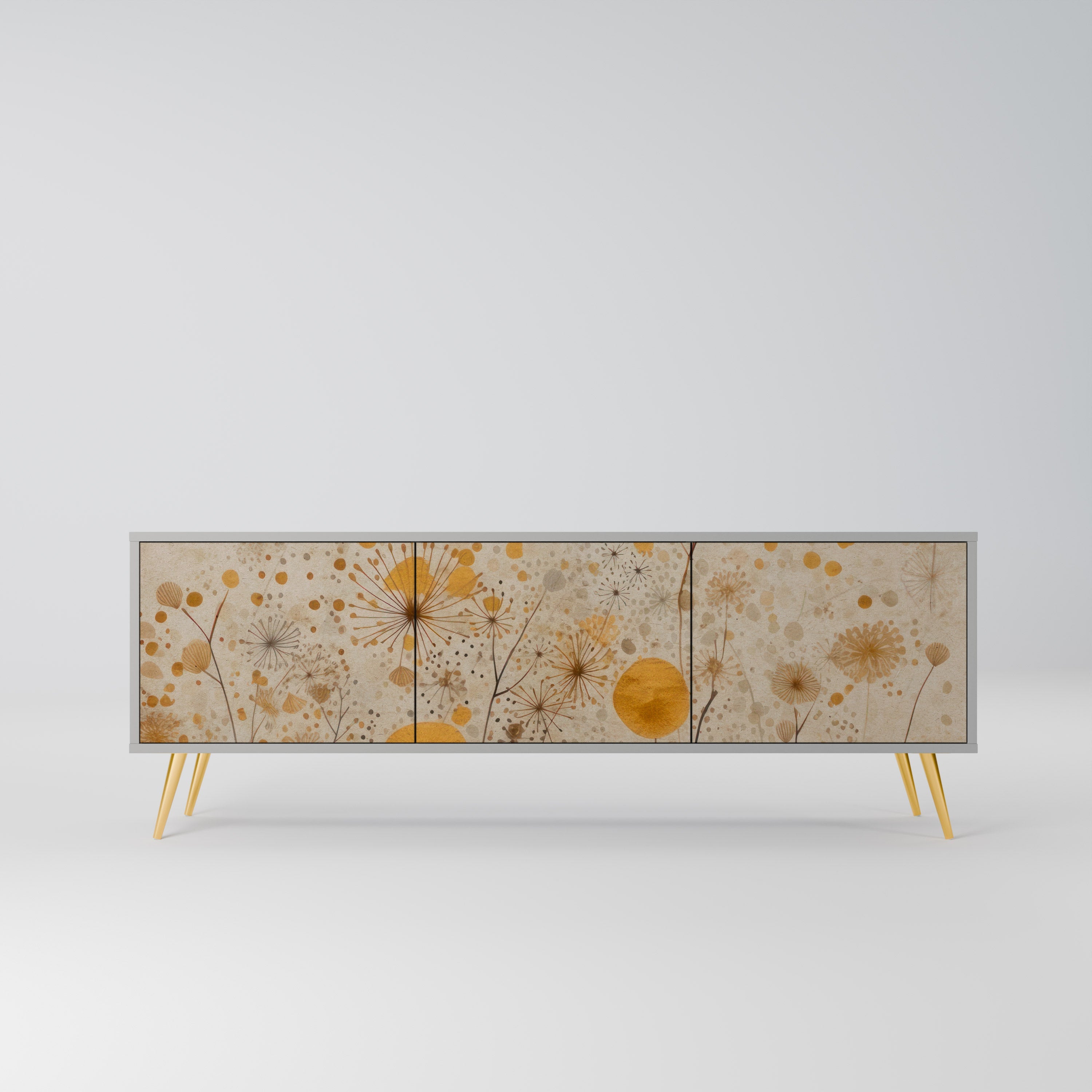 MORNING GLADE Móvel de TV com 3 Portas em Acabamento Cinzento