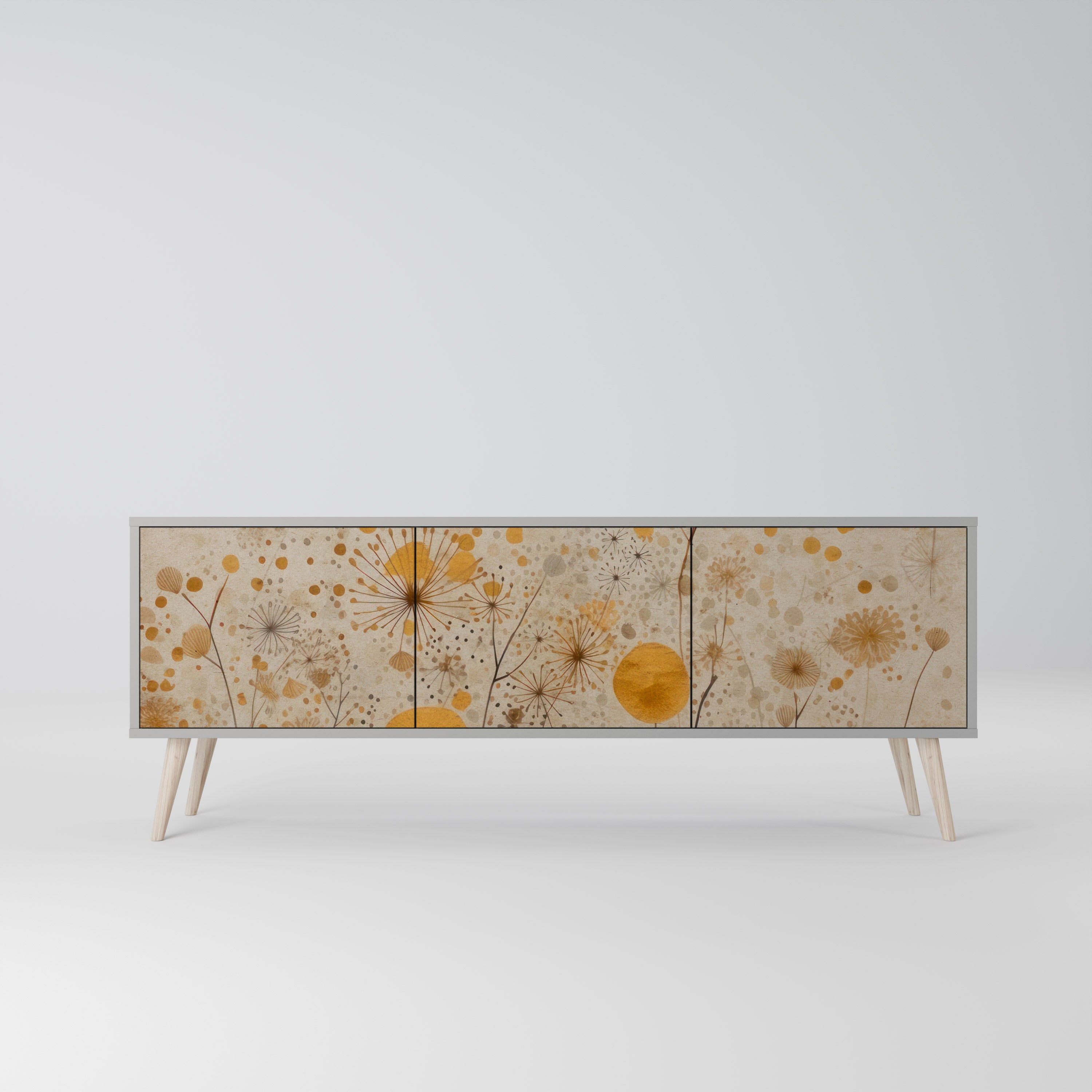 MORNING GLADE Móvel de TV com 3 Portas em Acabamento Cinzento