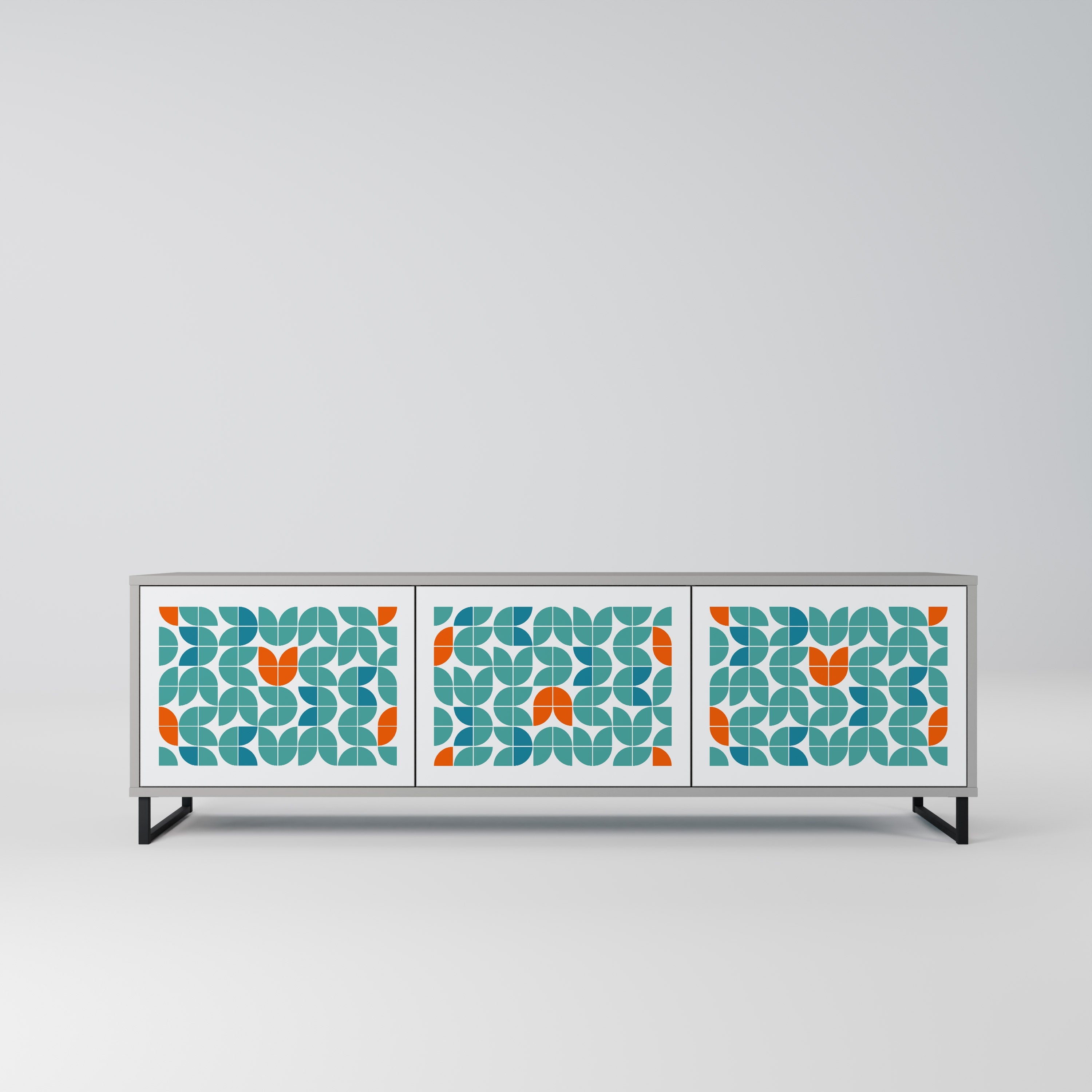 BE THE CHANGE Móvel de TV com 3 Portas em Acabamento Cinzento