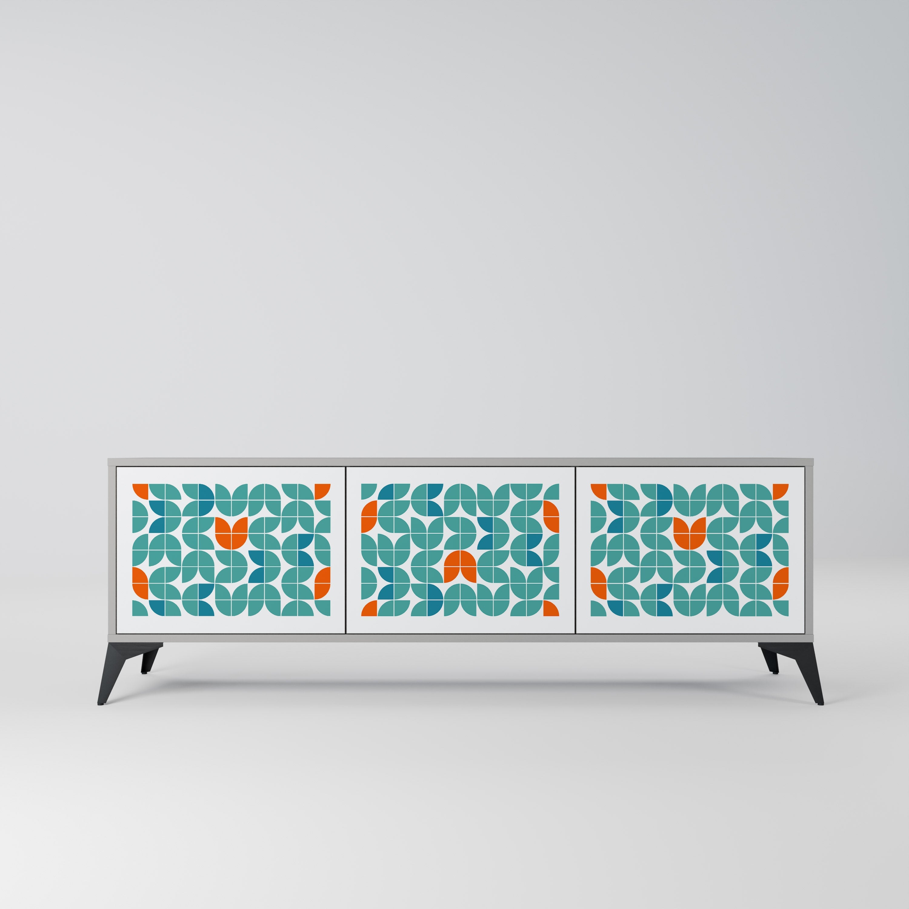 BE THE CHANGE Móvel de TV com 3 Portas em Acabamento Cinzento