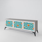 BE THE CHANGE Móvel de TV com 3 Portas em Acabamento Cinzento