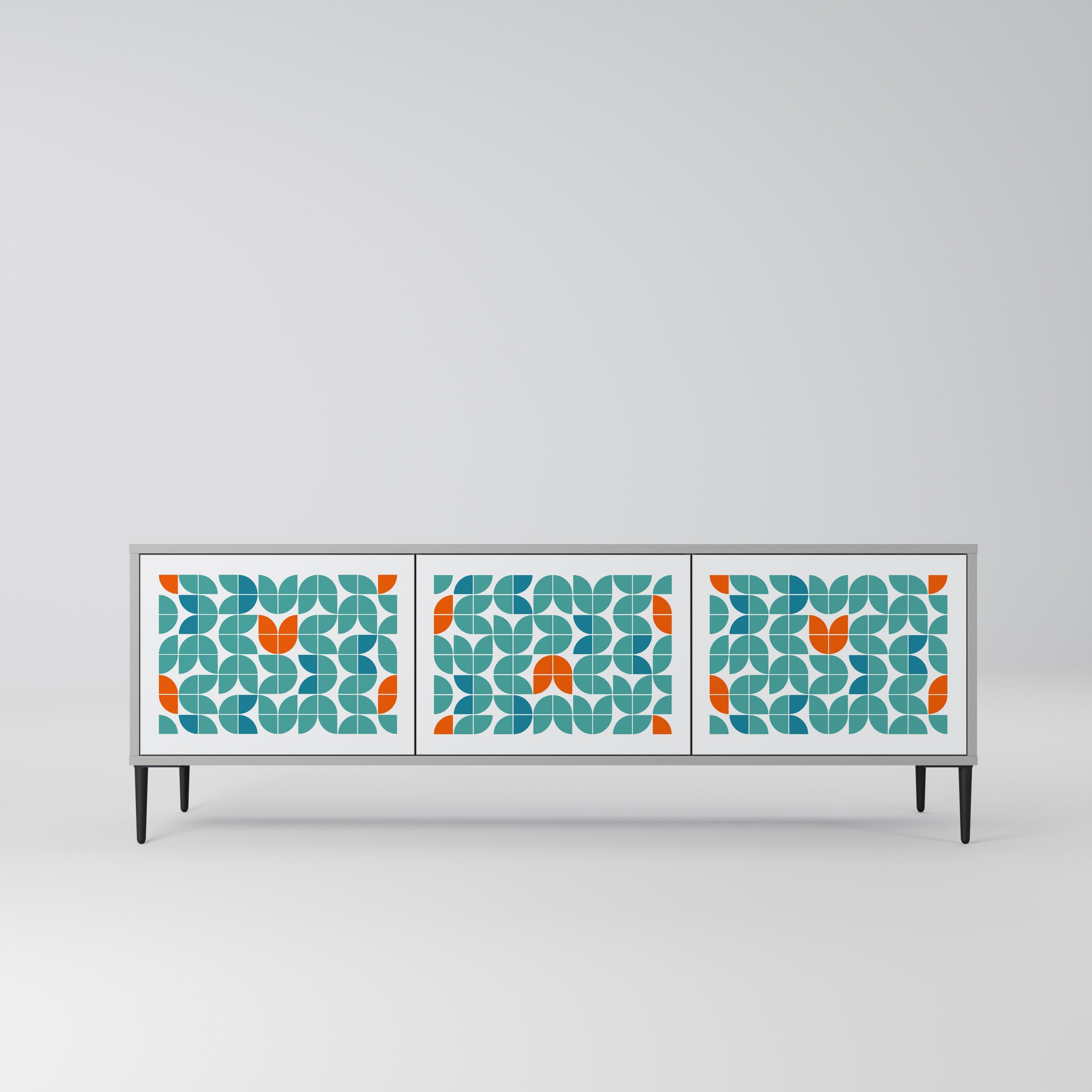 BE THE CHANGE Móvel de TV com 3 Portas em Acabamento Cinzento