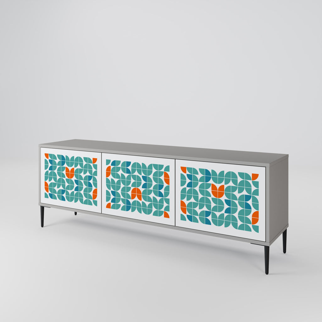 BE THE CHANGE Móvel de TV com 3 Portas em Acabamento Cinzento