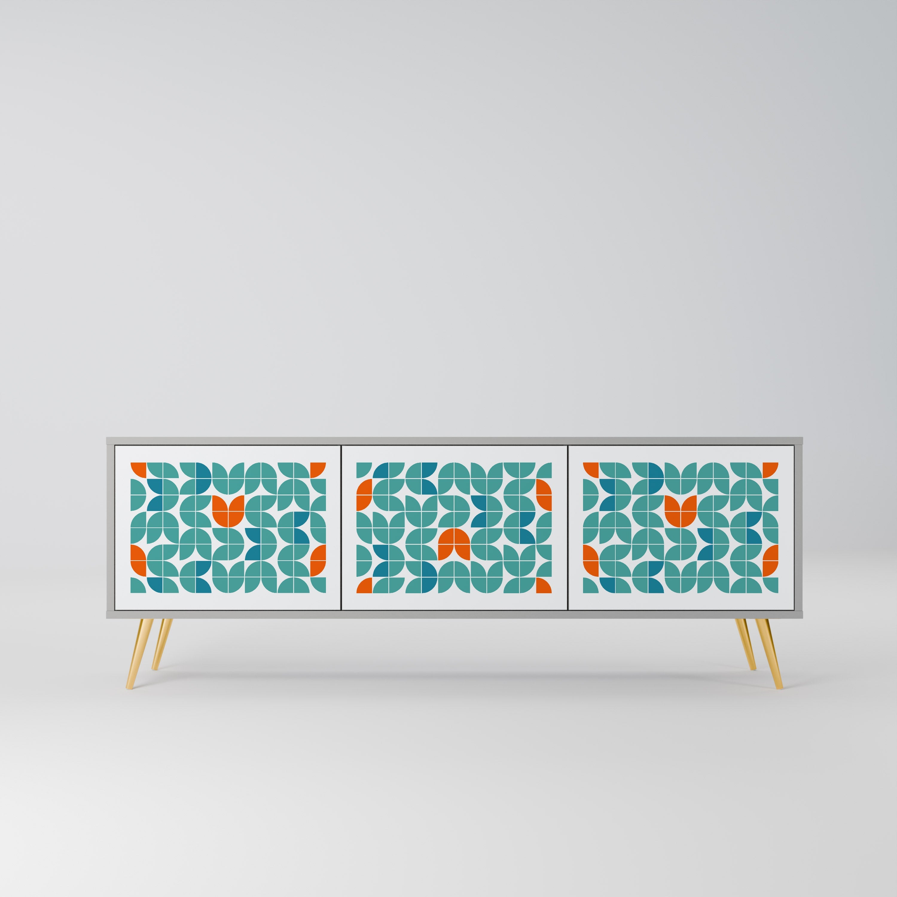 BE THE CHANGE Móvel de TV com 3 Portas em Acabamento Cinzento